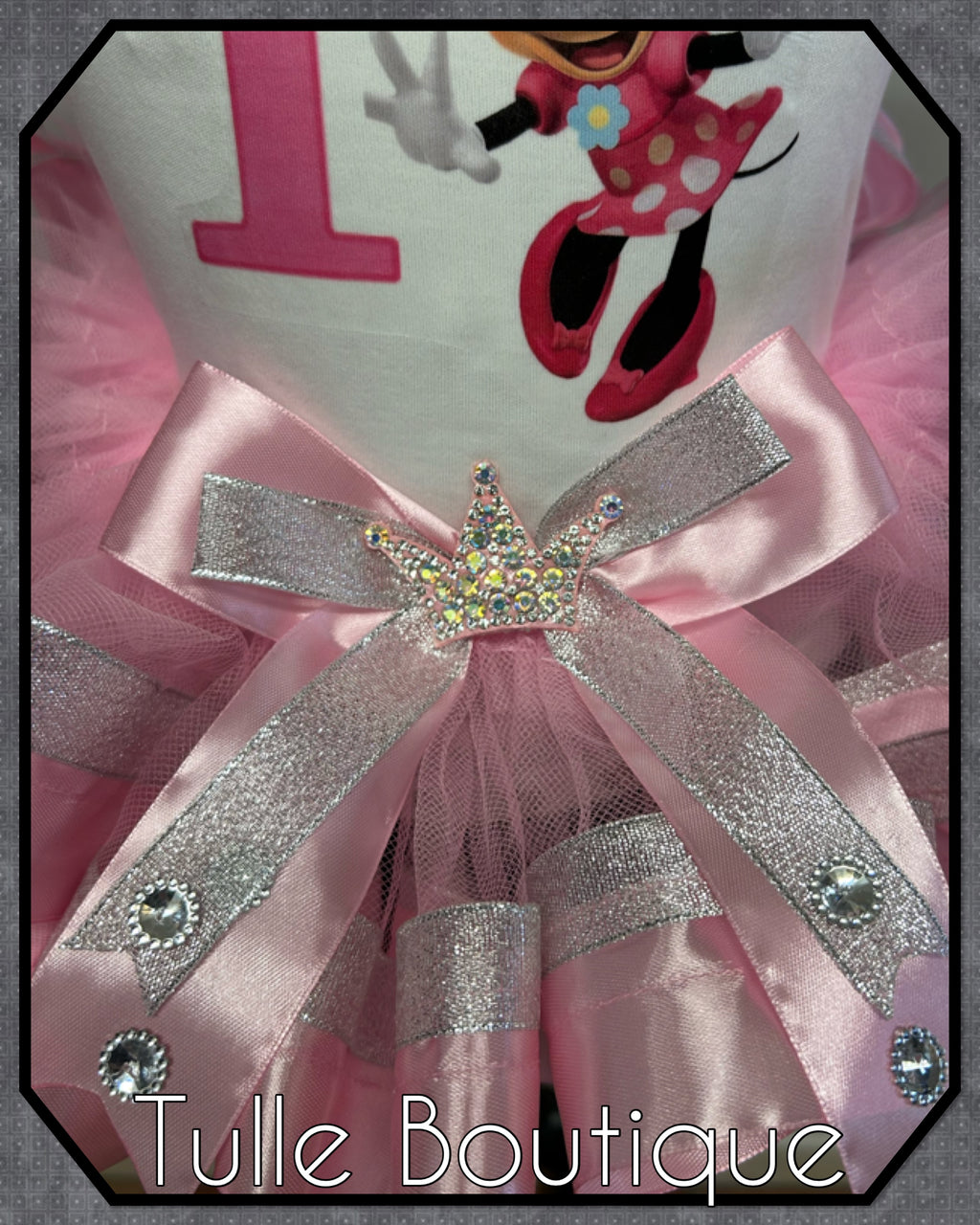 Girls toddlers Pink Minnie Mouse 1st birthday tutu outfit fancy dress costume