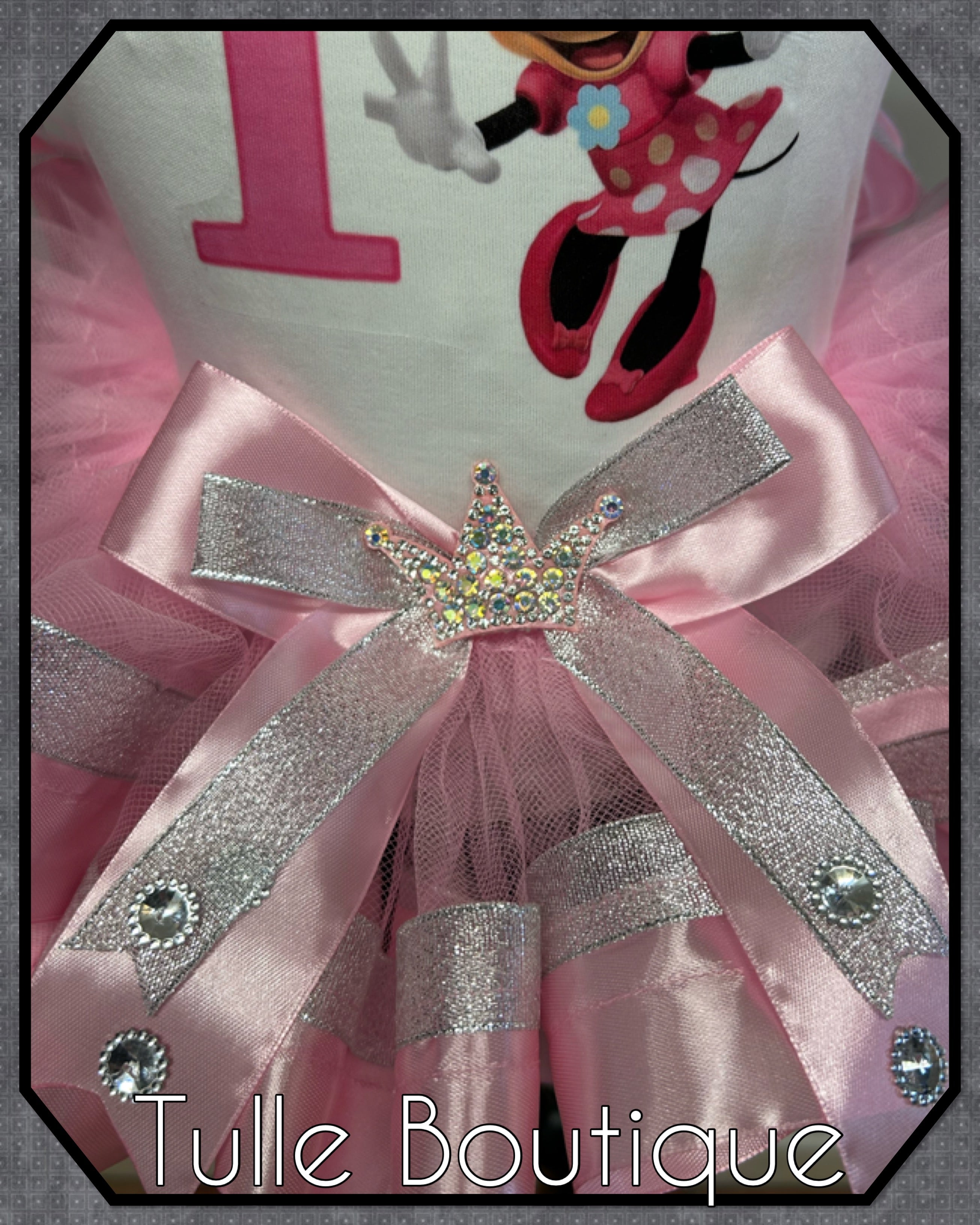 Girls toddlers Pink Minnie Mouse 1st birthday tutu outfit fancy dress costume