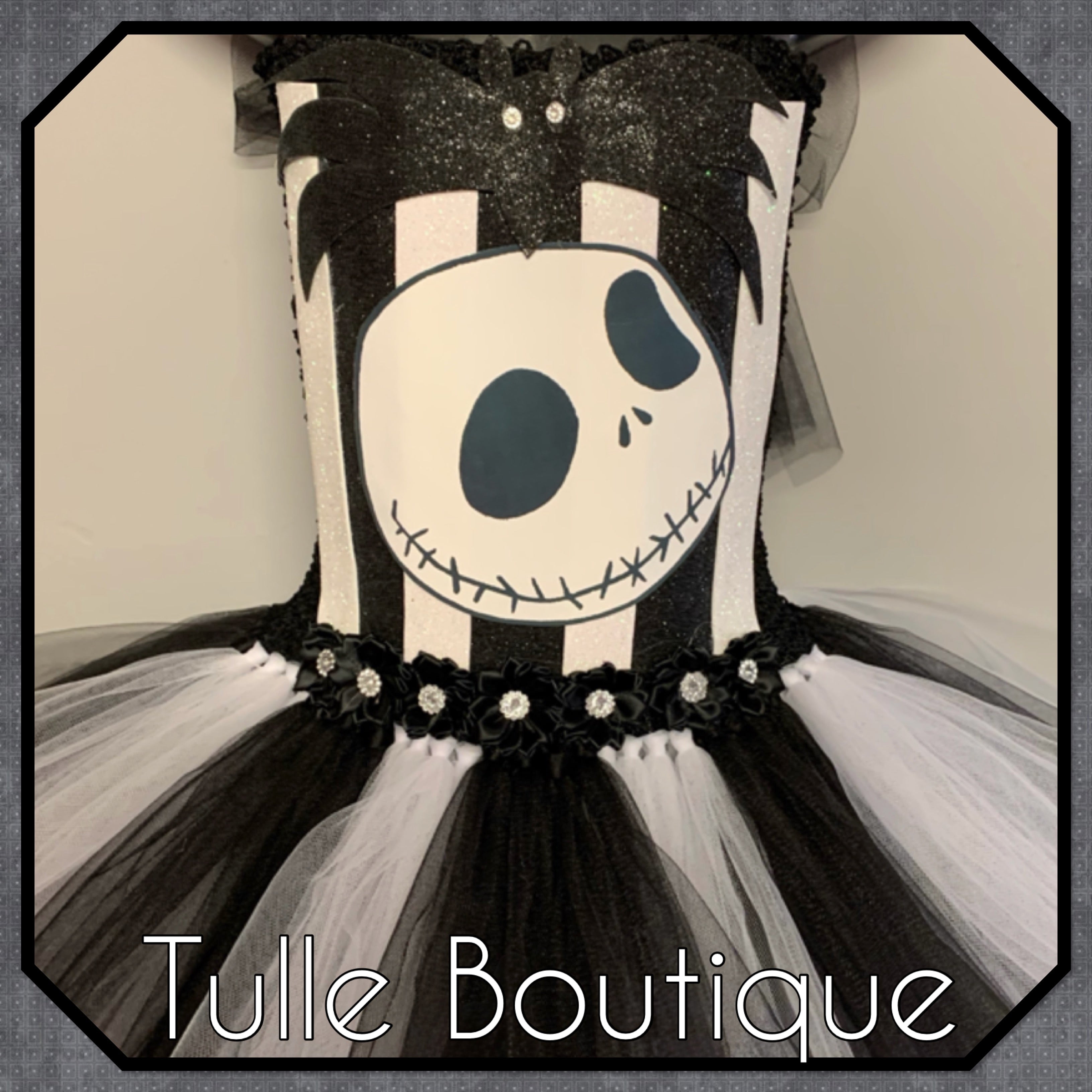 Girls toddlers Halloween Jack Skellington skull tutu dress, ballgown, fancy dress costume