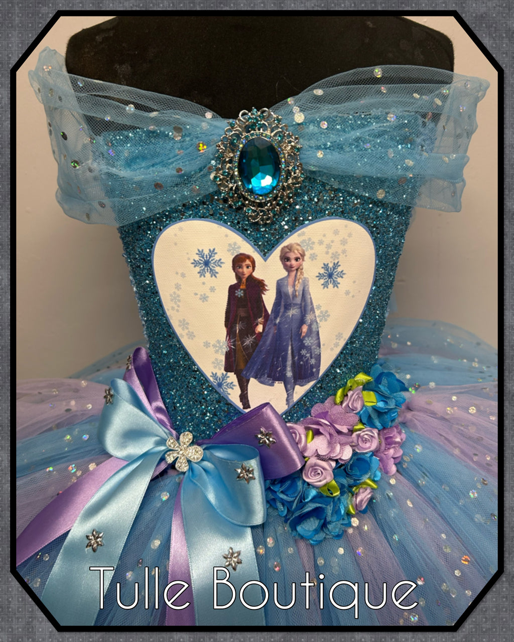 Girls toddlers Princess Elsa frozen tutu birthday party dress,lilac and blue ballgown, fancy dress costume