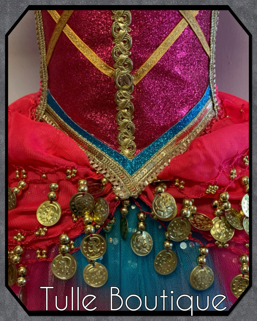 Girls toddlers Princess Jasmine hotpink tutu dress, Aladdin ballgown, fancy dress costume