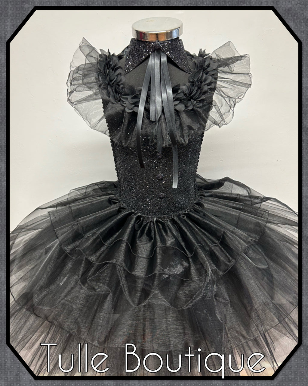 Girls toddlers Wednesday Addams Prom tutu dress, ballgown,Halloween fancy dress costume