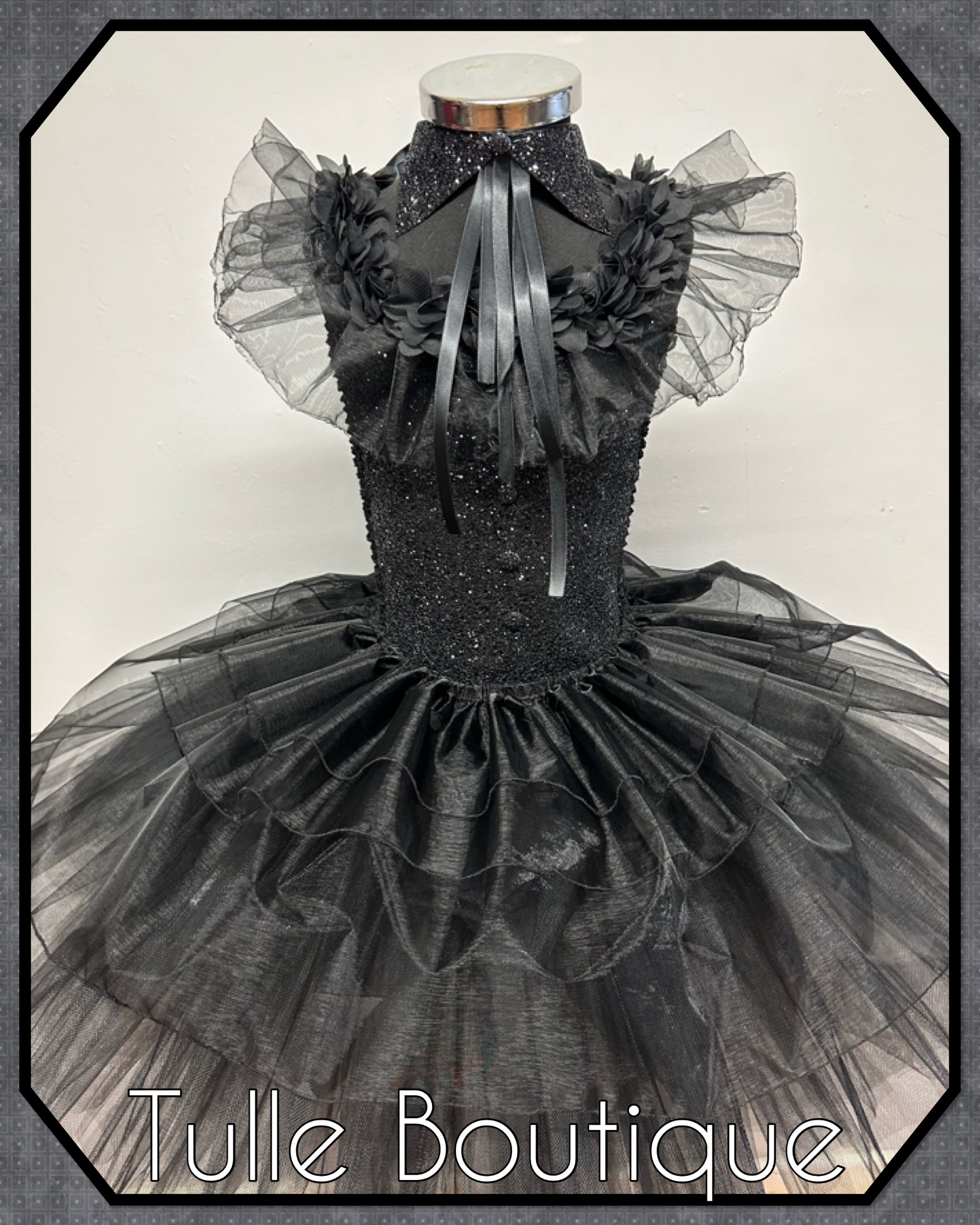 Girls toddlers Wednesday Addams Prom tutu dress, ballgown,Halloween fancy dress costume