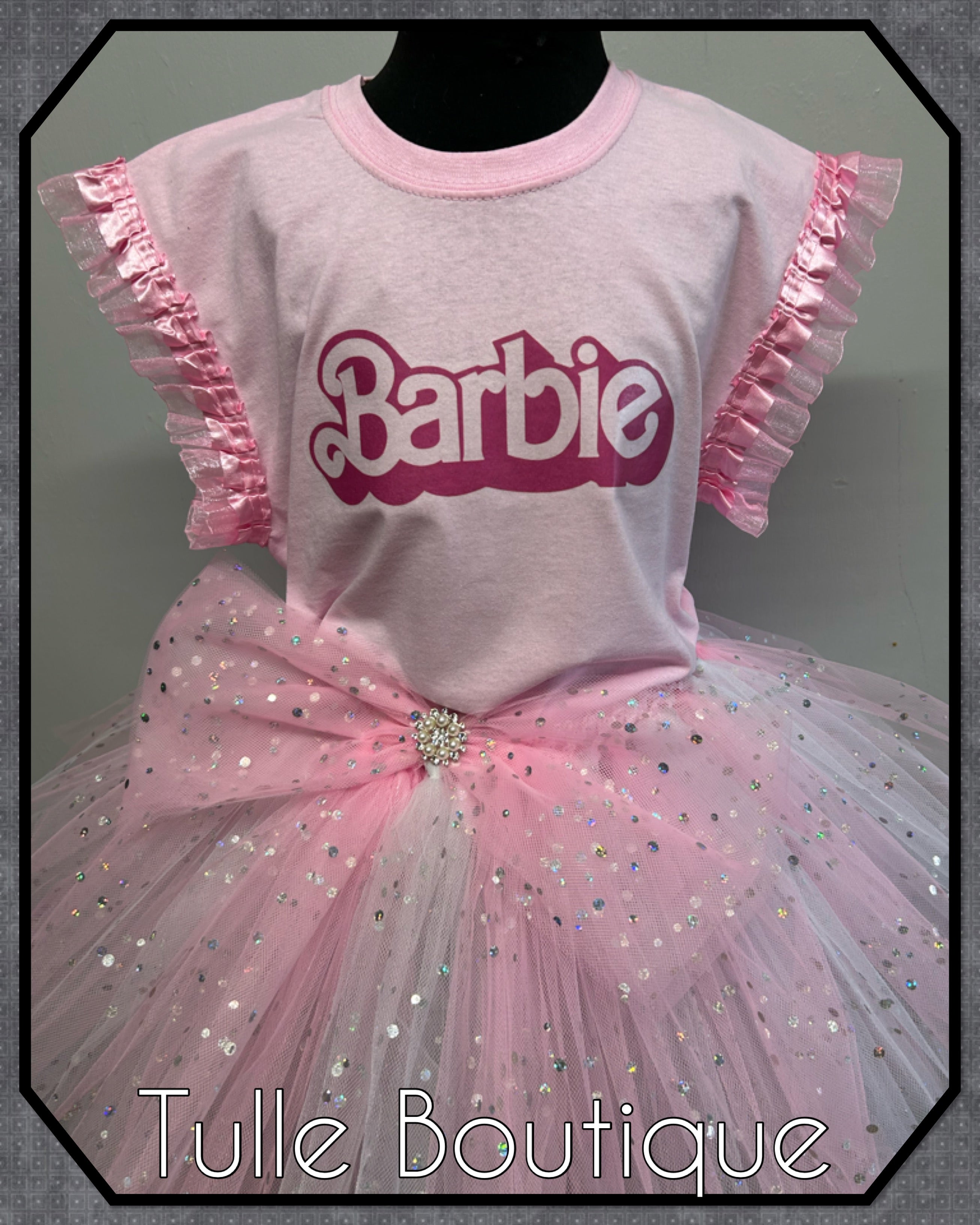Girls toddlers Barbie birthday tutu outfit fancy dress costume