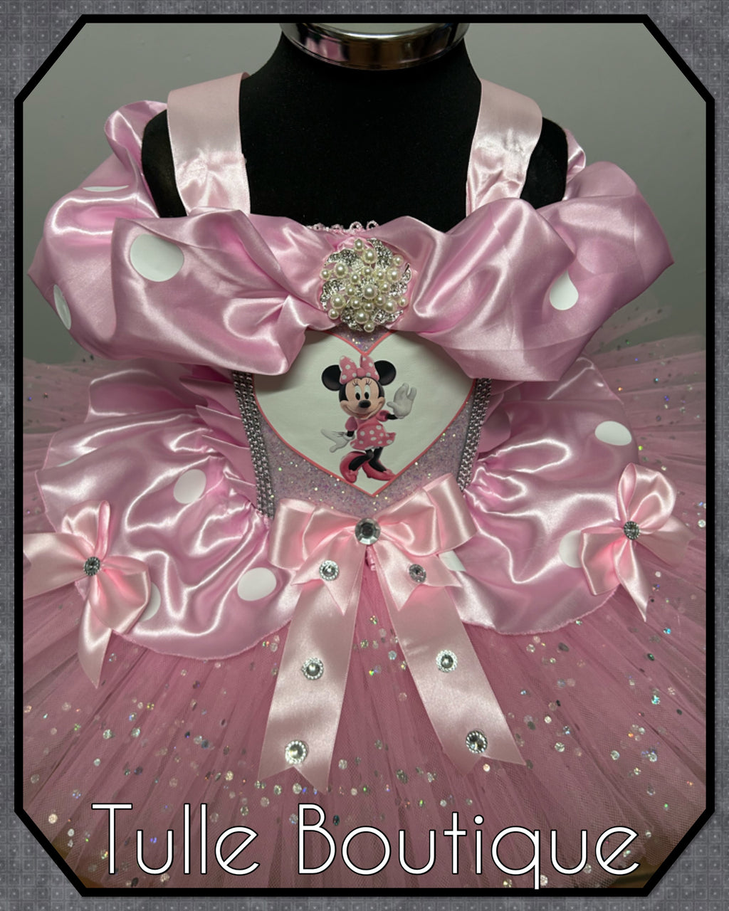 Girls toddlers Minnie Mouse baby pink tutu birthday party dress,ballgown, fancy dress costume