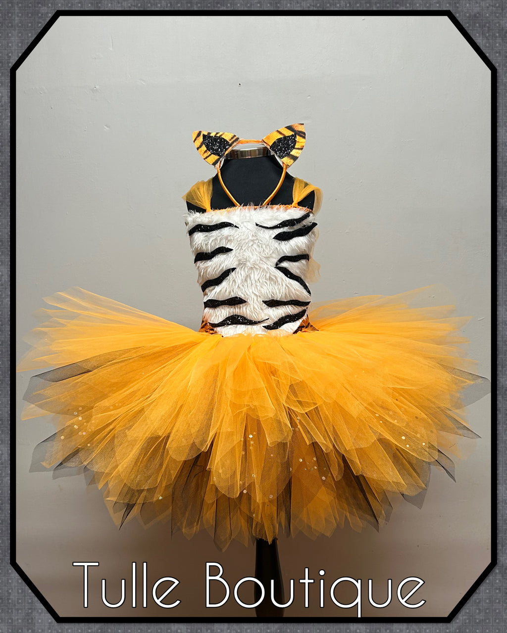 Girls toddlers Tiger book day tutu dress, ballgown, The tiger who came for tea fancy dress costume