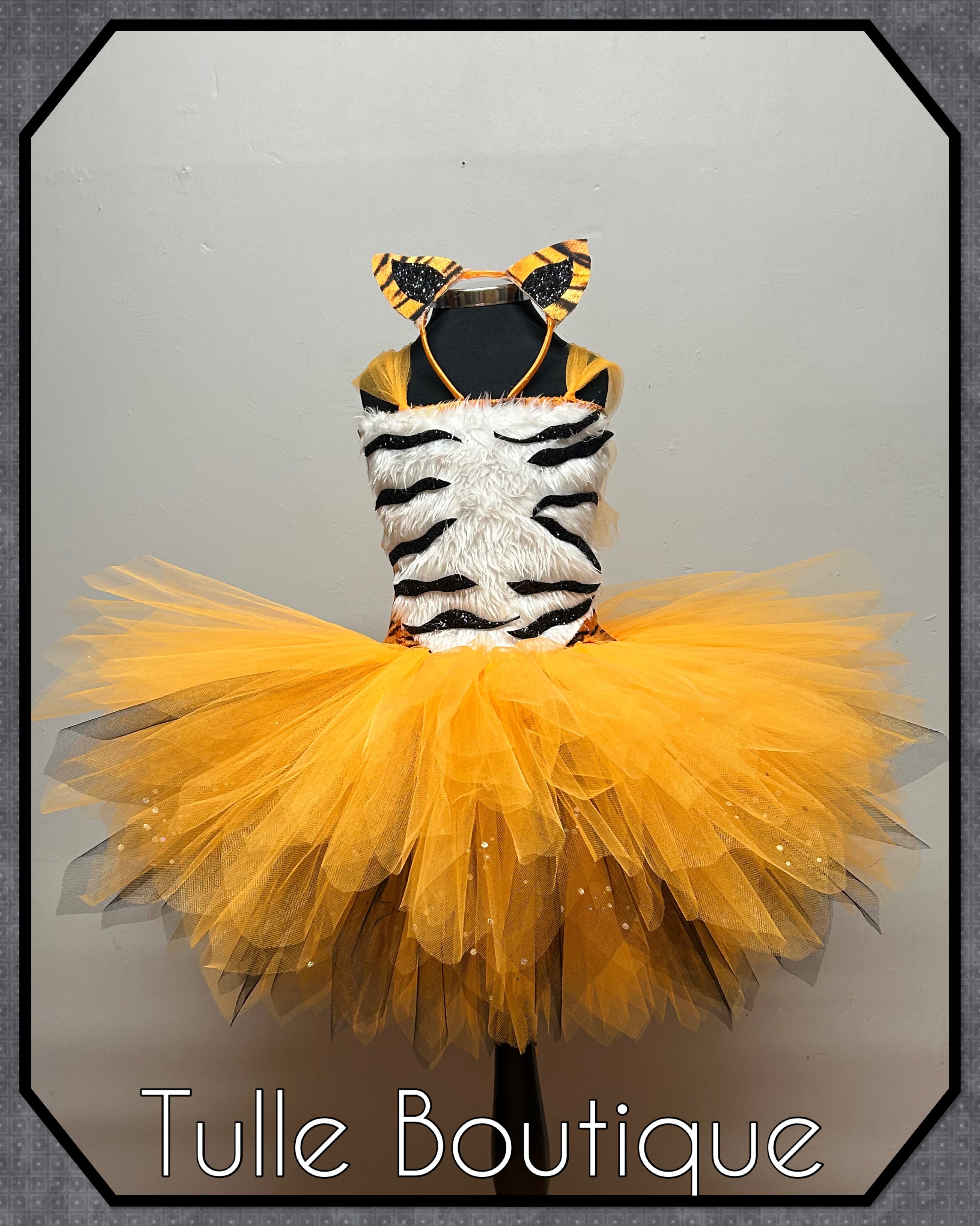 Girls toddlers Tiger book day tutu dress, ballgown, The tiger who came for tea fancy dress costume