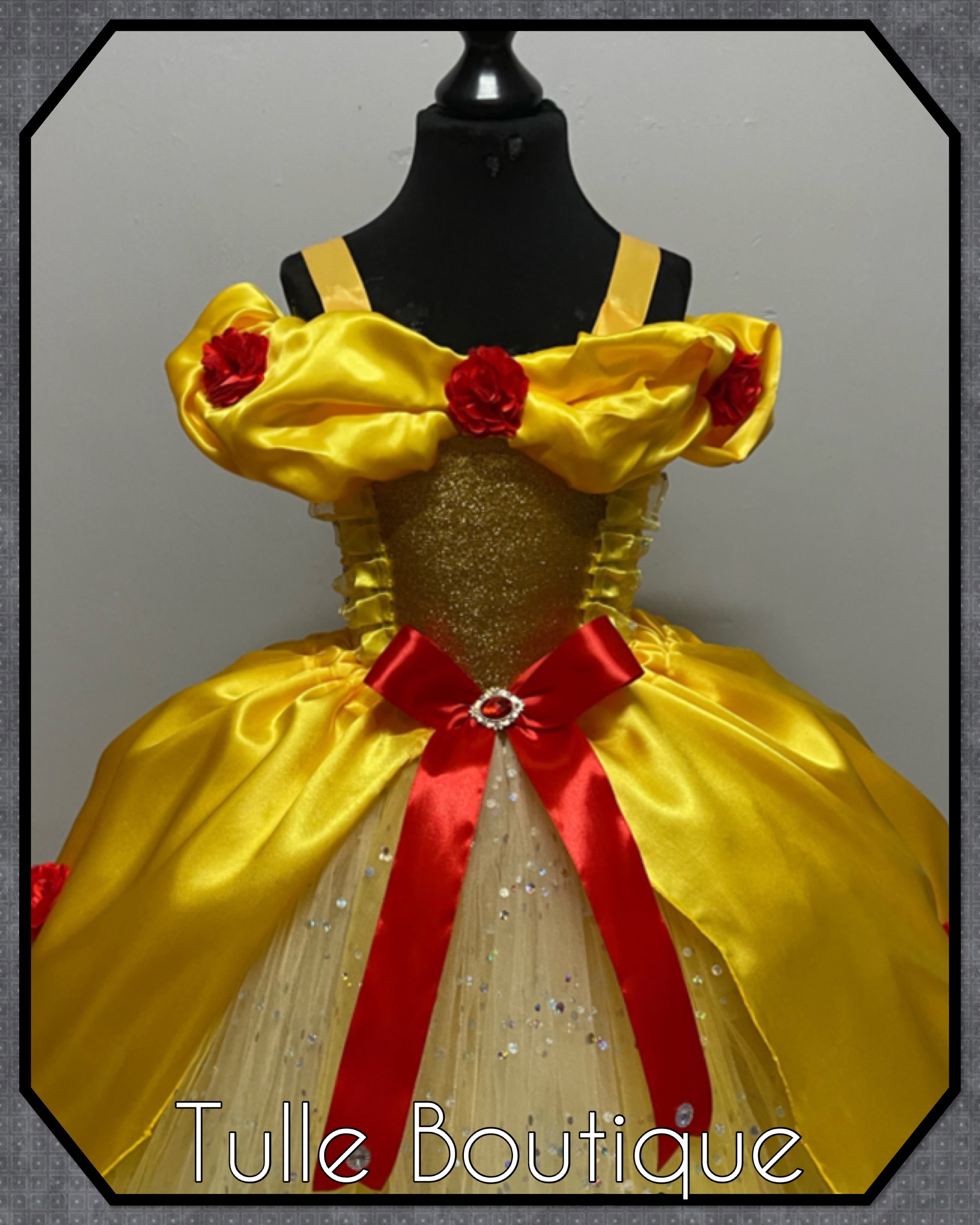 Girls toddlers Beauty and the beast Princess Belle tutu dress, ballgown, fancy dress costume full length