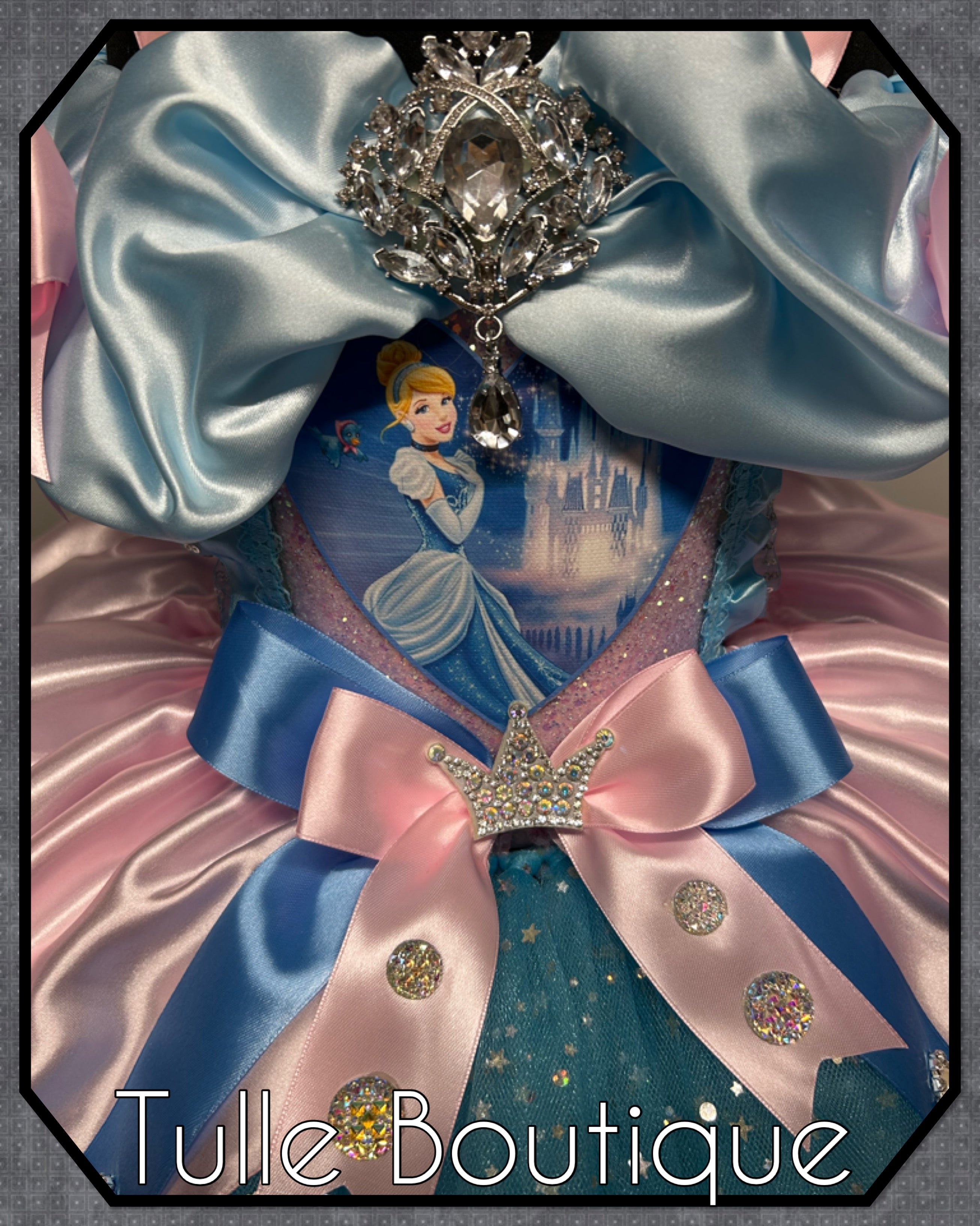 Girls toddlers Cinderella pink and blue Princess tutu dress, birthday ballgown, fancy dress costume