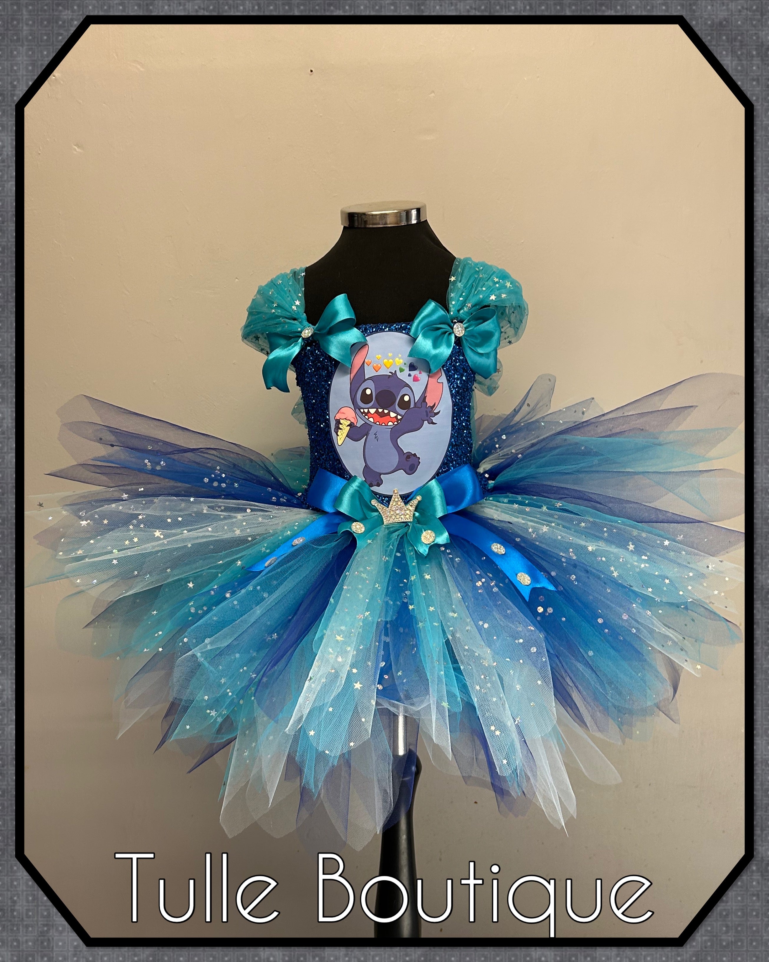 Girls toddlers Stitch tutu dress, ballgown, fancy dress costume