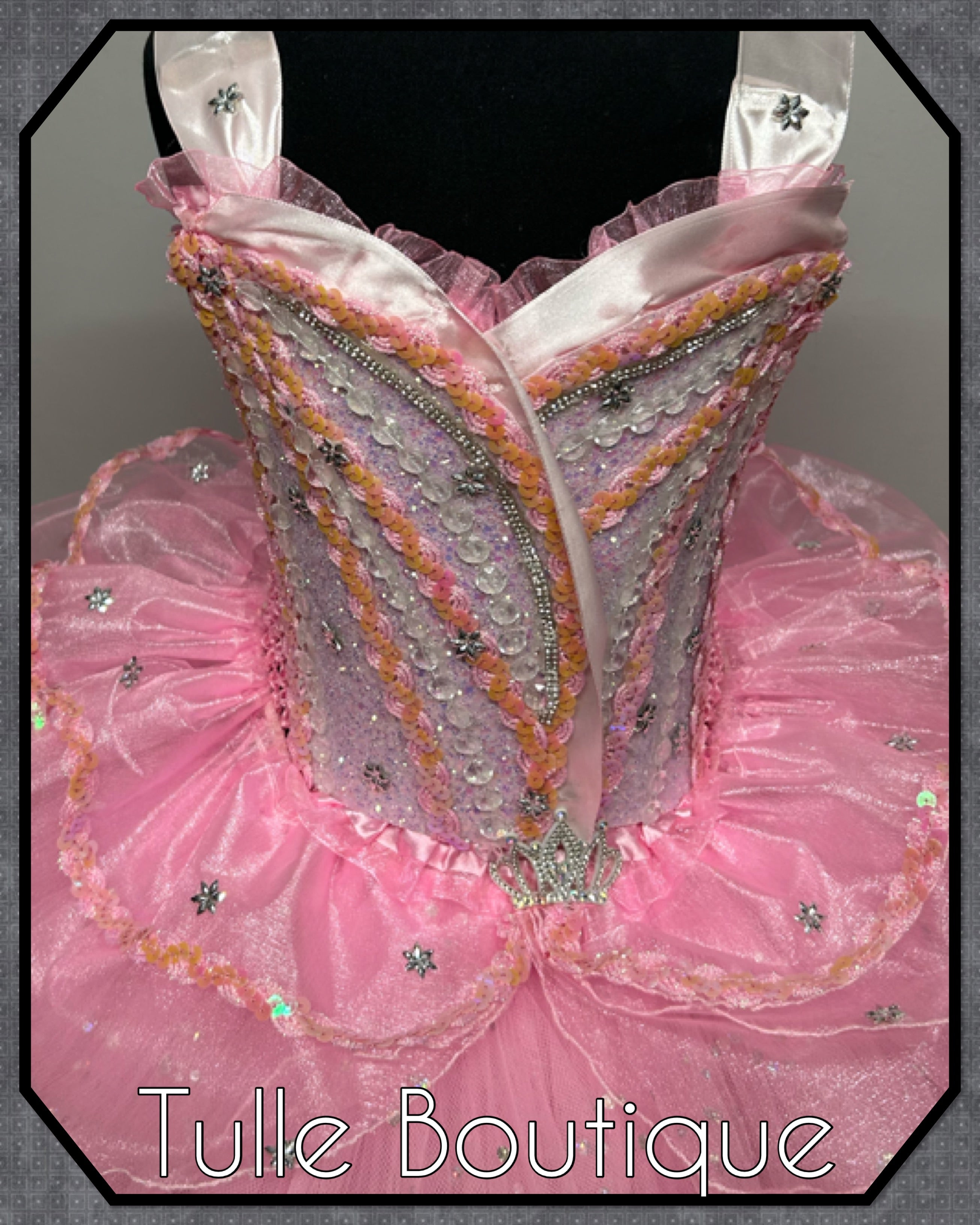 Girls toddlers Glinda Wicked Princess pink tutu dress, birthday ballgown, Good witch fancy dress costume