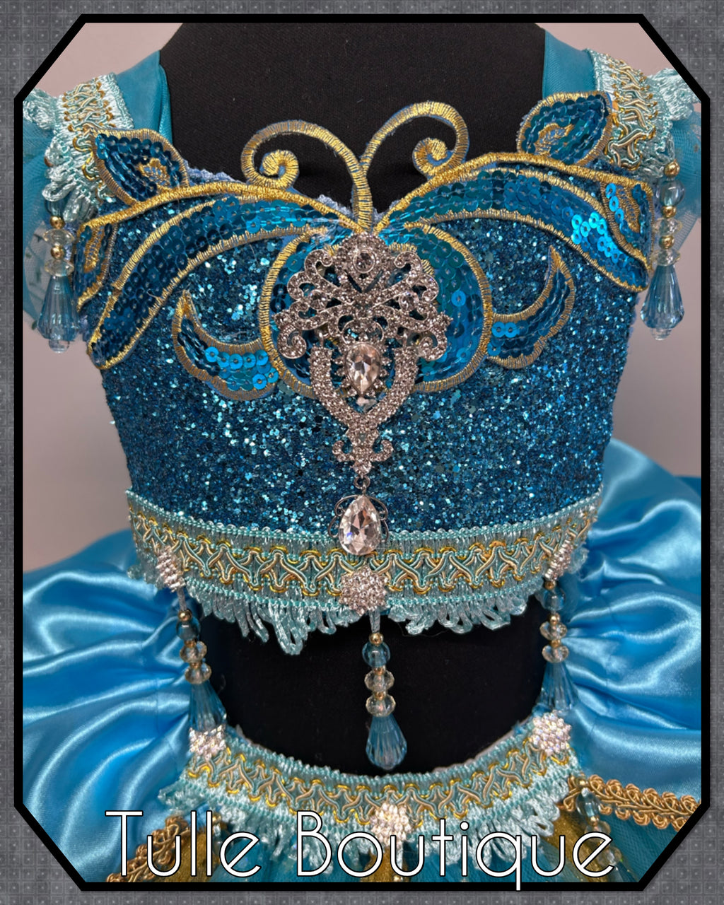 Girls toddlers Princess Jasmine satin tutu dress, Aladdin ballgown, fancy dress costume