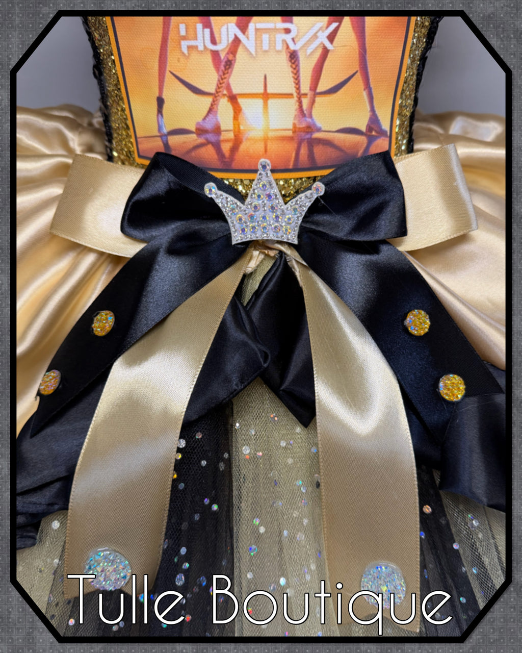 Girls toddlers Kpop Demon Hunters Golden Rumi Mira Zoe tutu dress, birthday ballgown, fancy dress costume