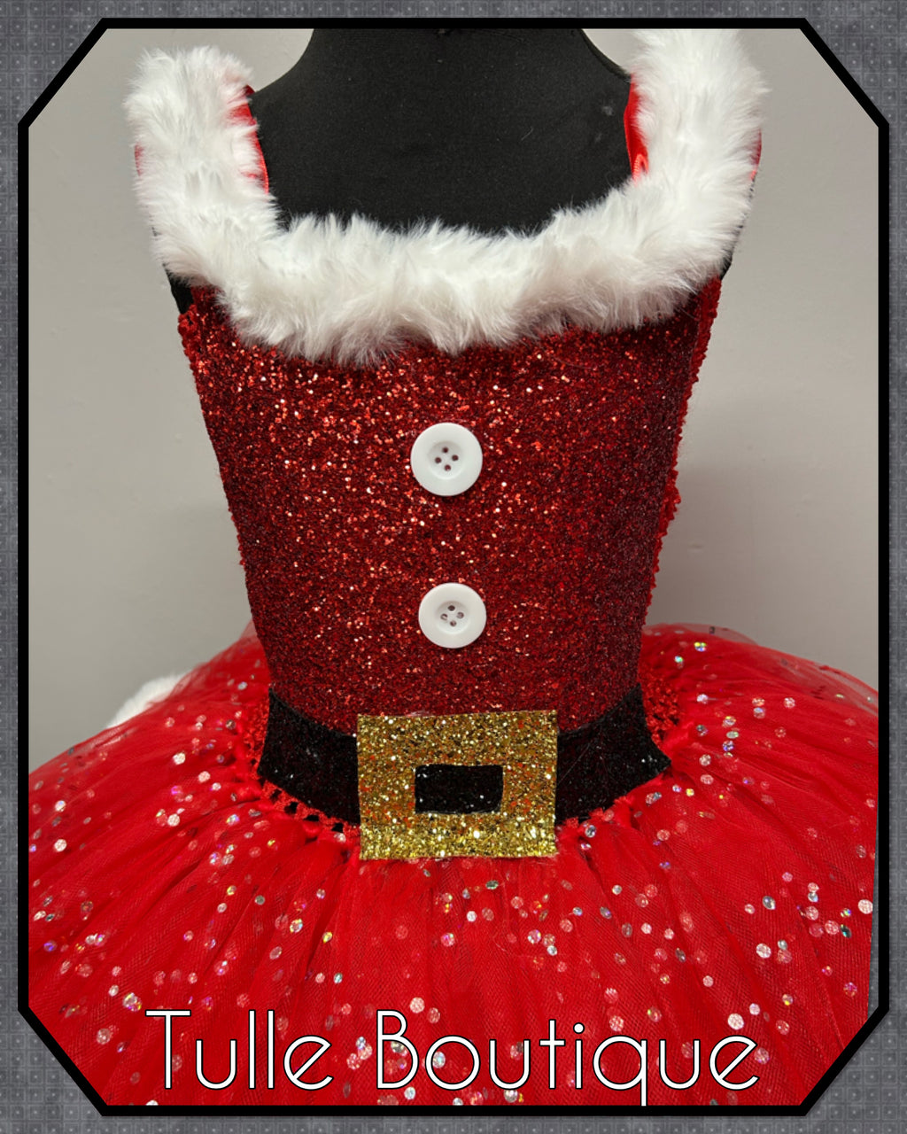Girls toddlers Christmas Santa faux fur trimmedtutu dress, ballgown, fancy dress costume
