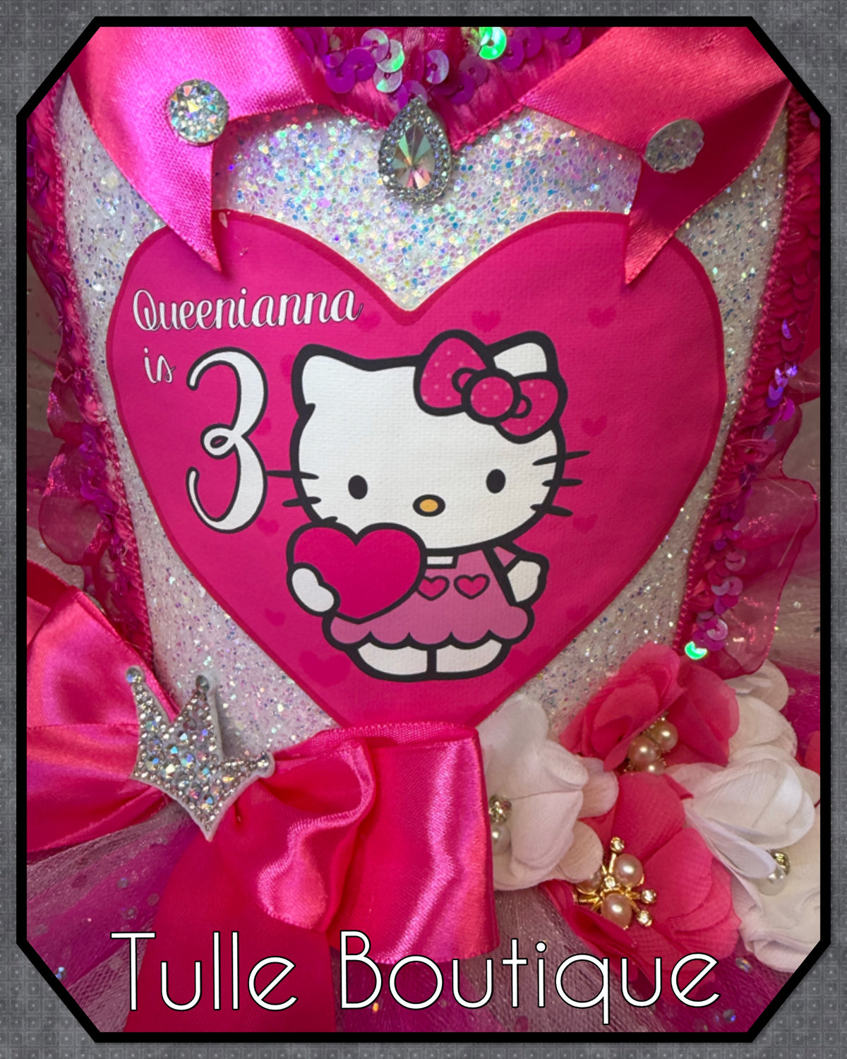 Girls toddlers Hello Kitty birthday tutu dress, ballgown, fancy dress costume