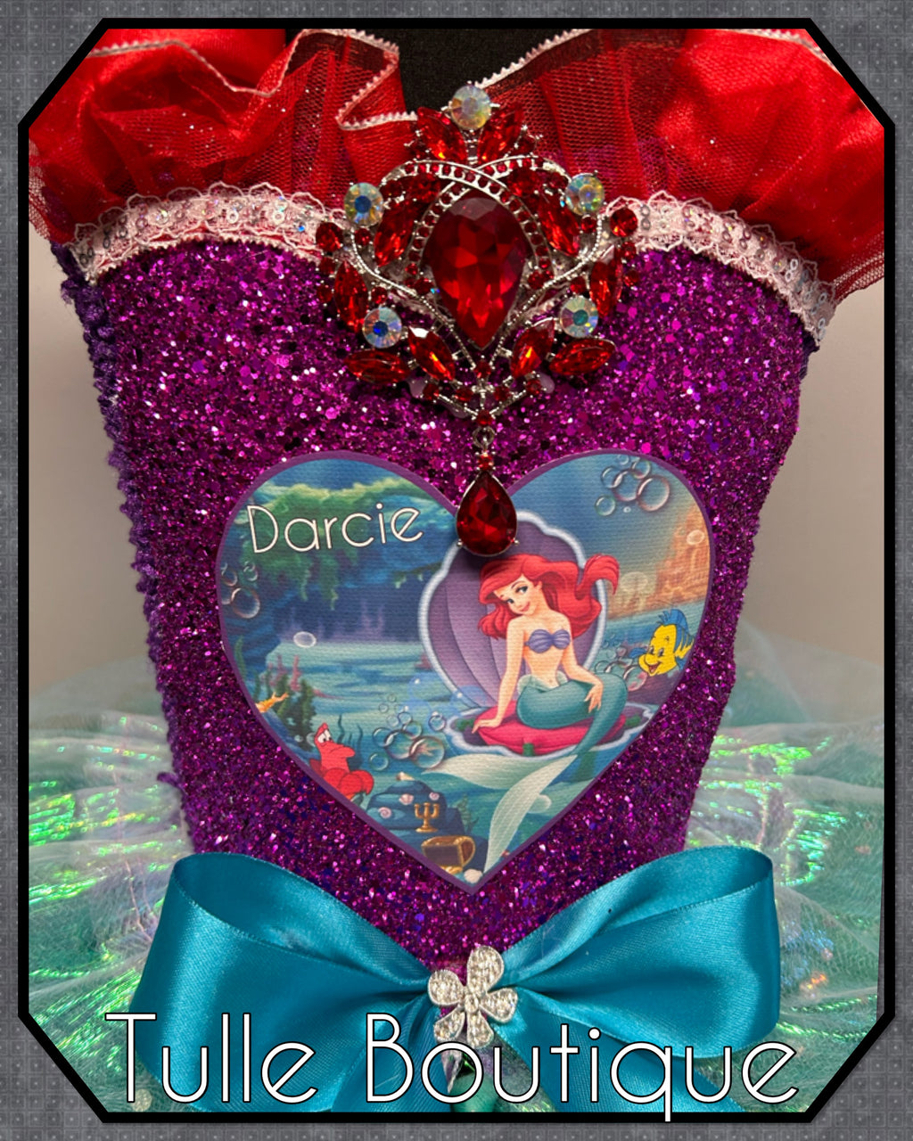 Girls toddlers The little mermaid Princess Ariel tutu birthday party dress,ballgown, fancy dress costume