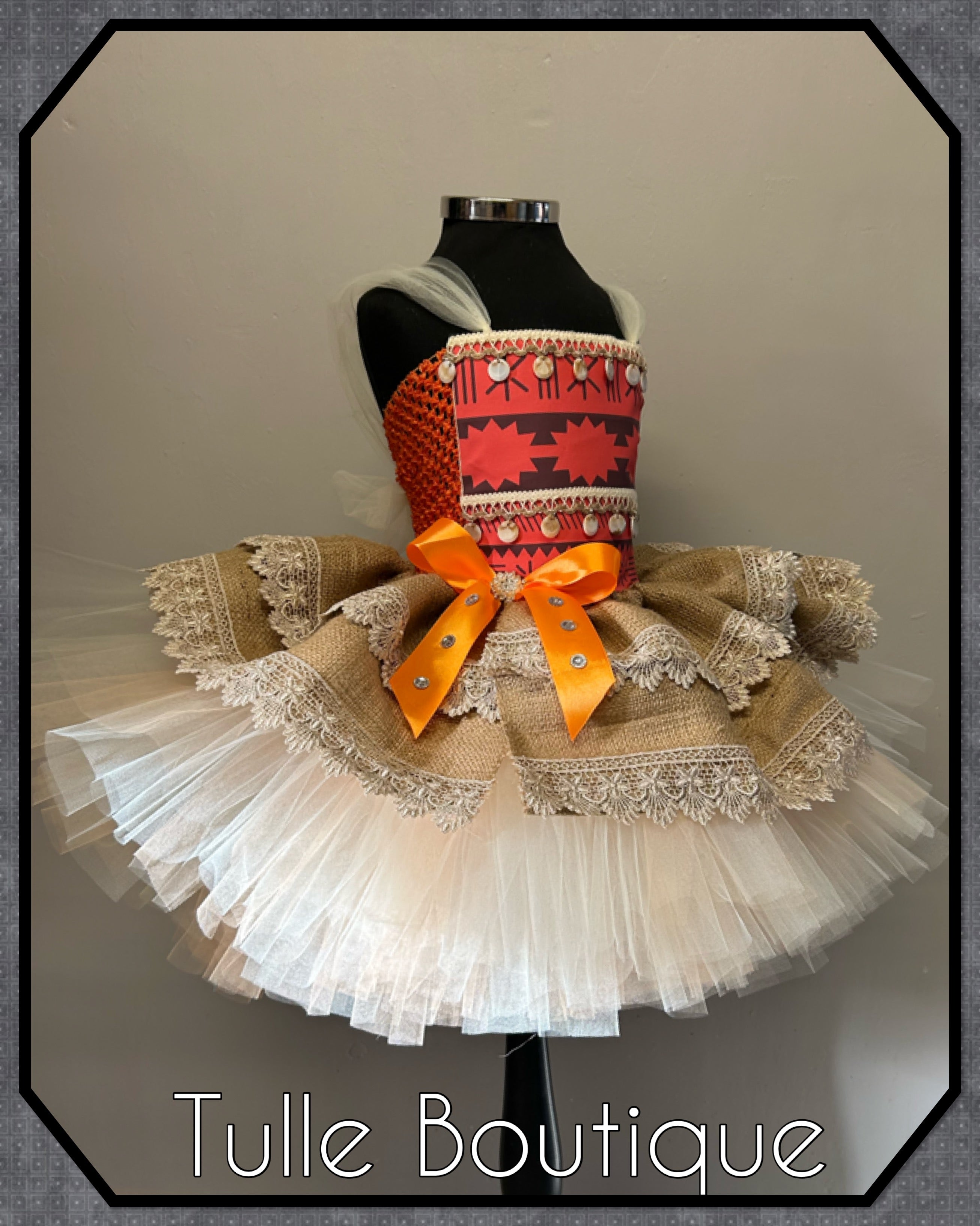 Girls toddlers Moana tutu dress, ballgown, fancy dress costume