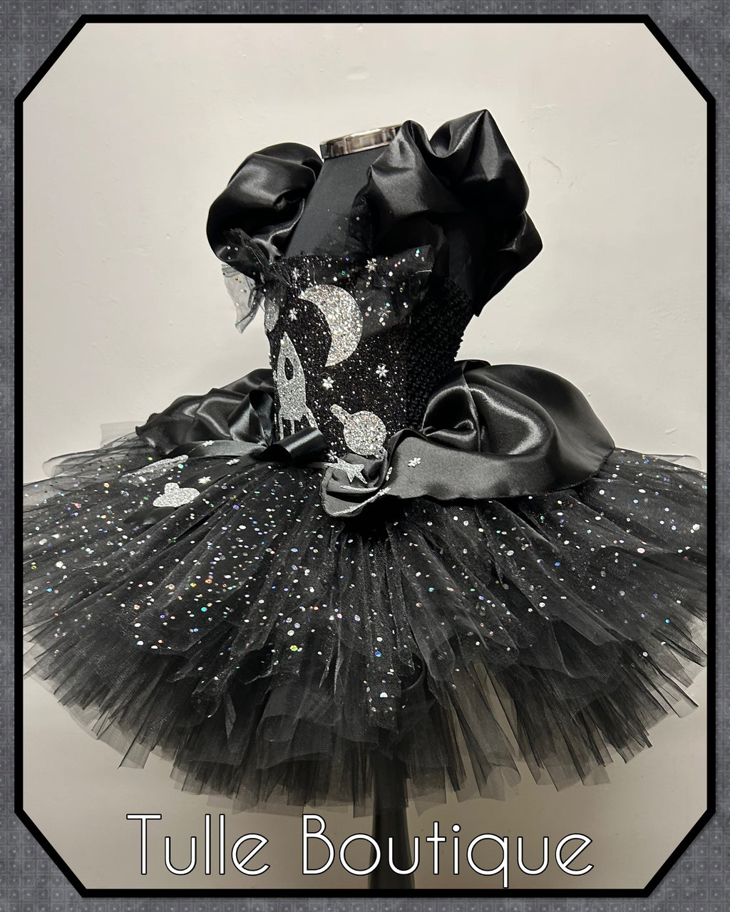 Girls toddlers Glitter Space tutu dress, birthday ballgown, fancy dress costume
