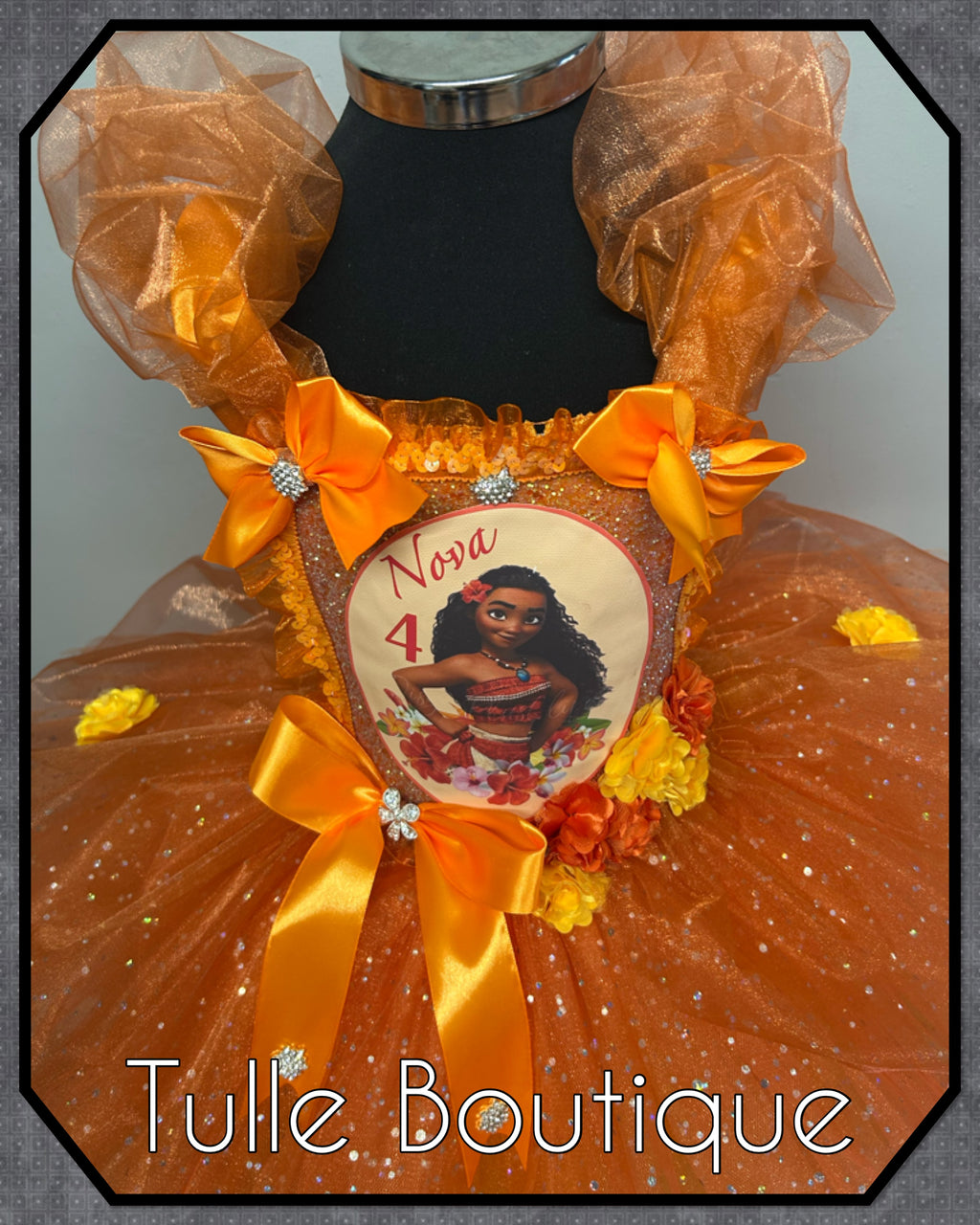 Girls toddlers Moana tutu birthday party dress,ballgown, fancy dress costume