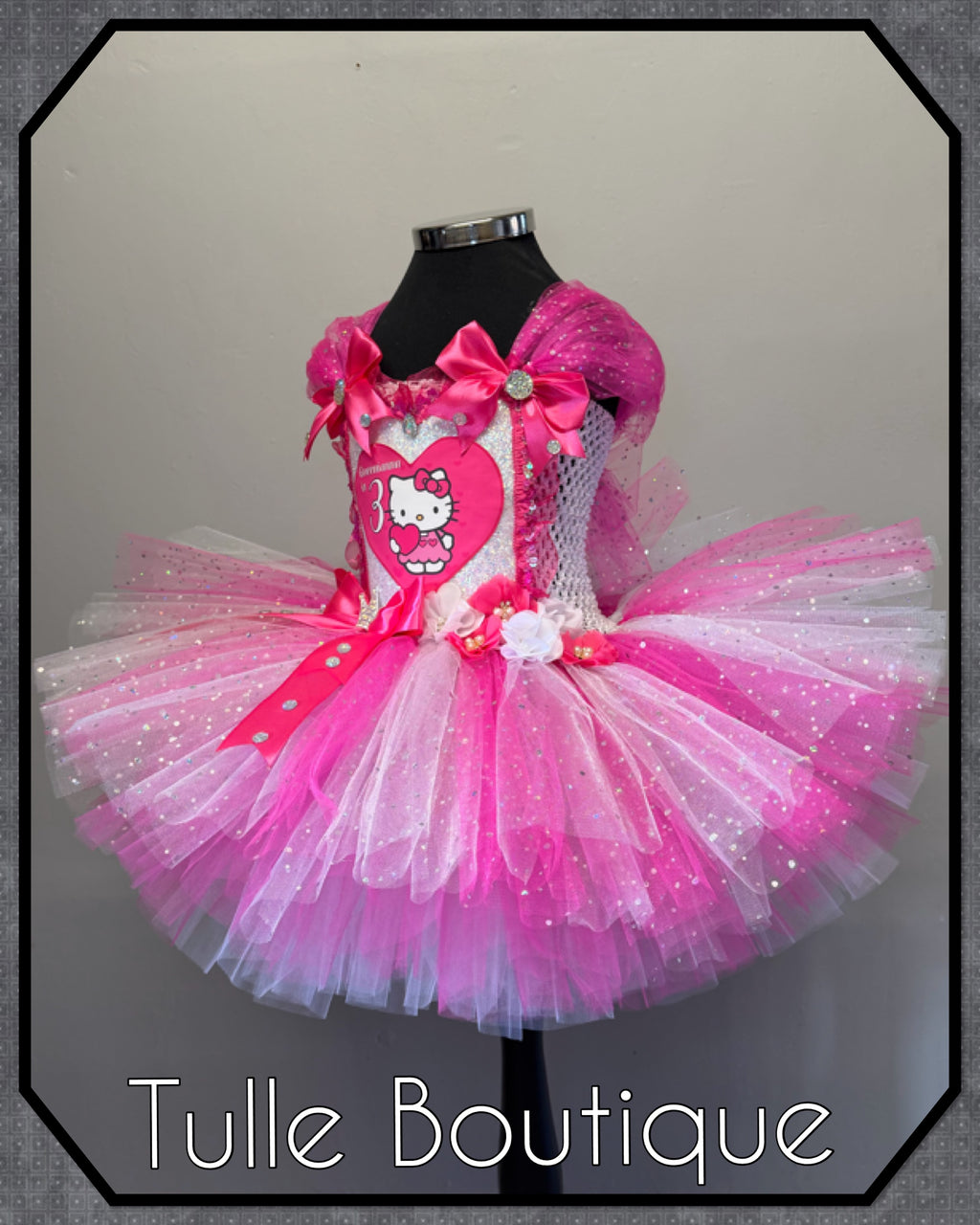 Girls toddlers Hello Kitty birthday tutu dress, ballgown, fancy dress costume