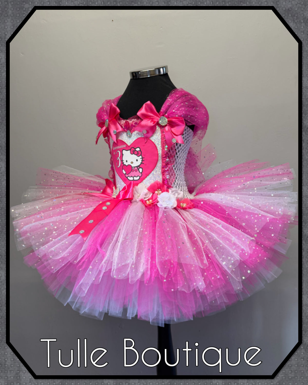 Girls toddlers Hello Kitty birthday tutu dress, ballgown, fancy dress costume
