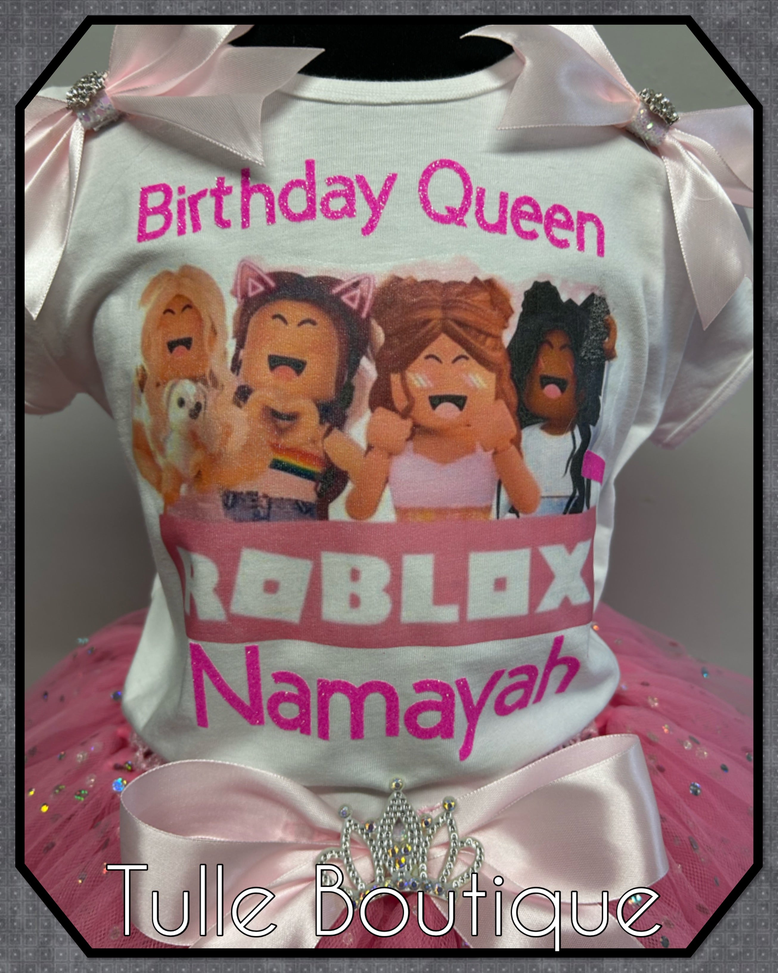 Girls toddlers Roblox’s birthday tutu outfit fancy dress costume