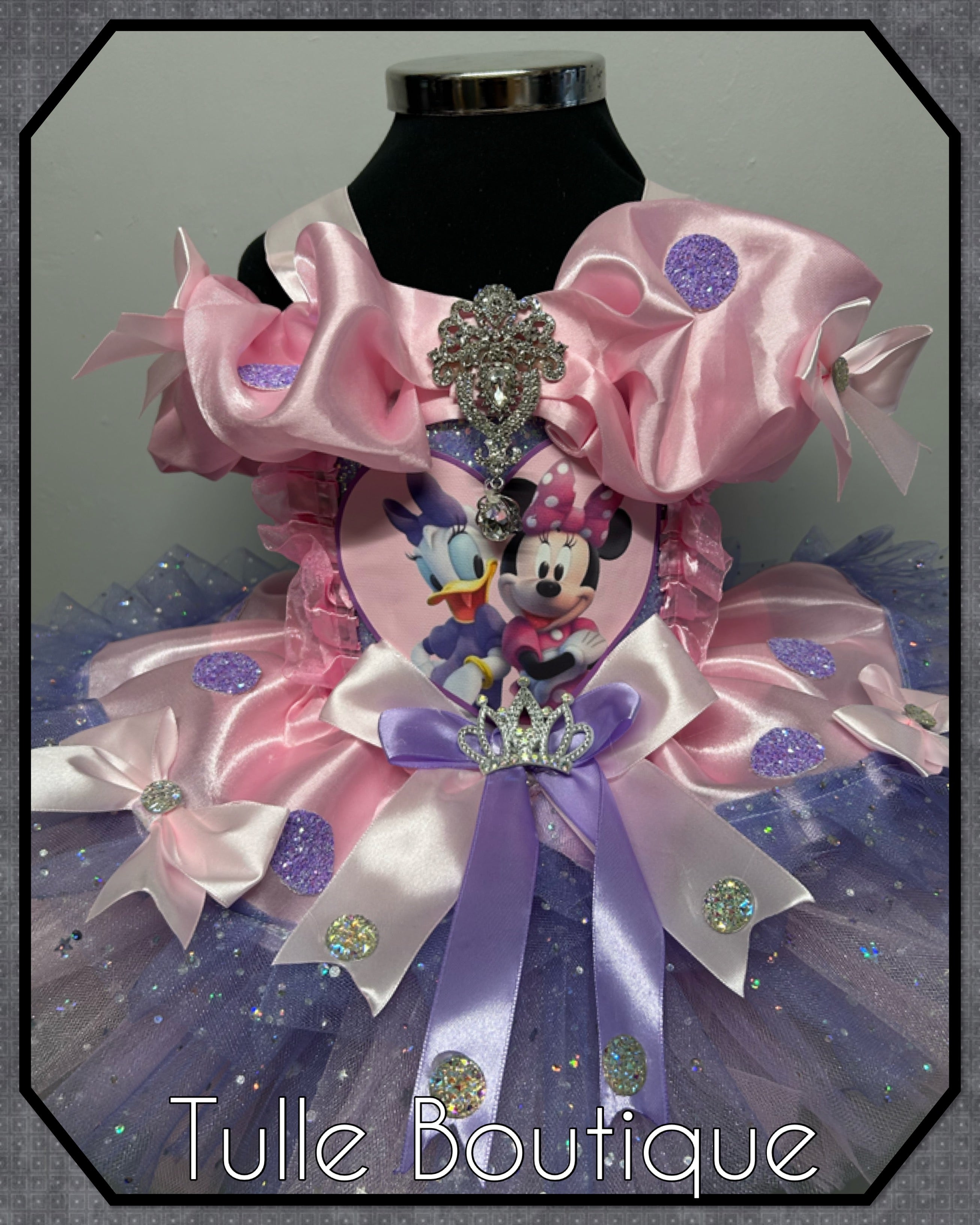 Girls toddlers Minnie Mouse and Daisy Duck tutu dress, birthday ballgown, fancy dress costume