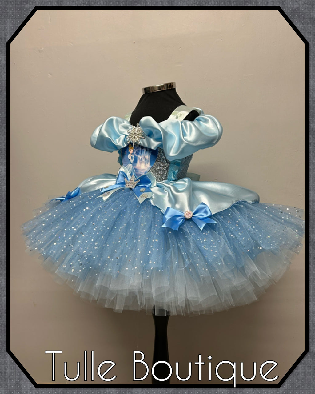 Girls toddlers Disney Princess Cinderella blue tutu dress, birthday ballgown, fancy dress costume