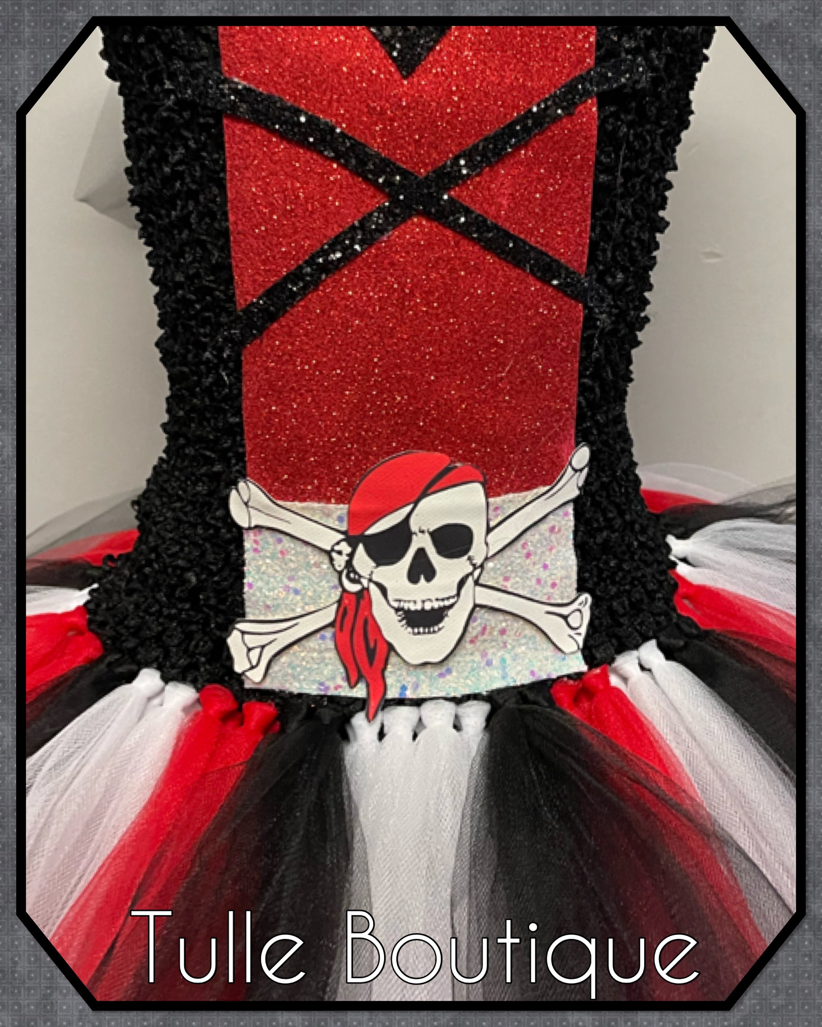 Girls toddlers Pirate tutu dress, book day fancy dress Halloween costume