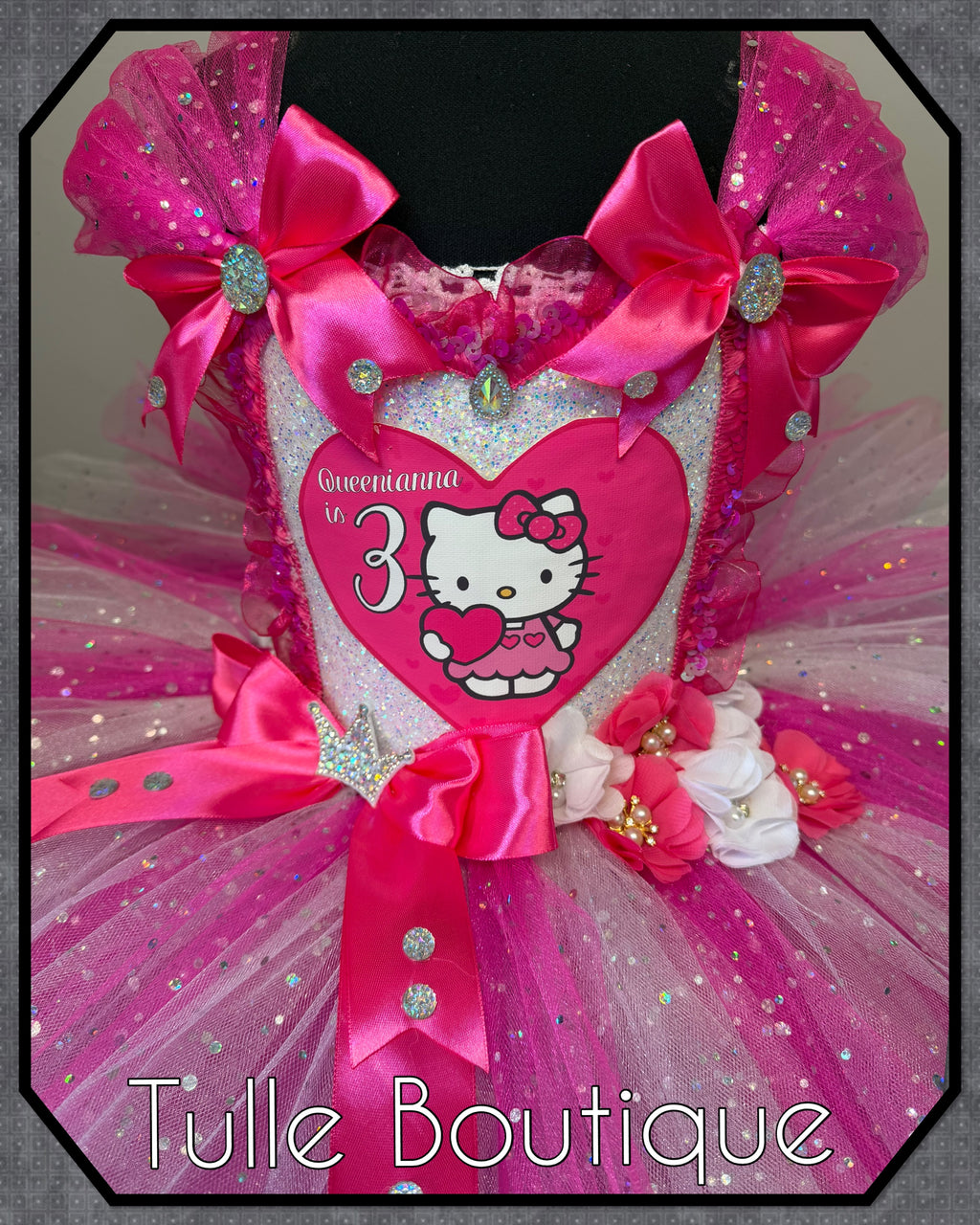 Girls toddlers Hello Kitty birthday tutu dress, ballgown, fancy dress costume