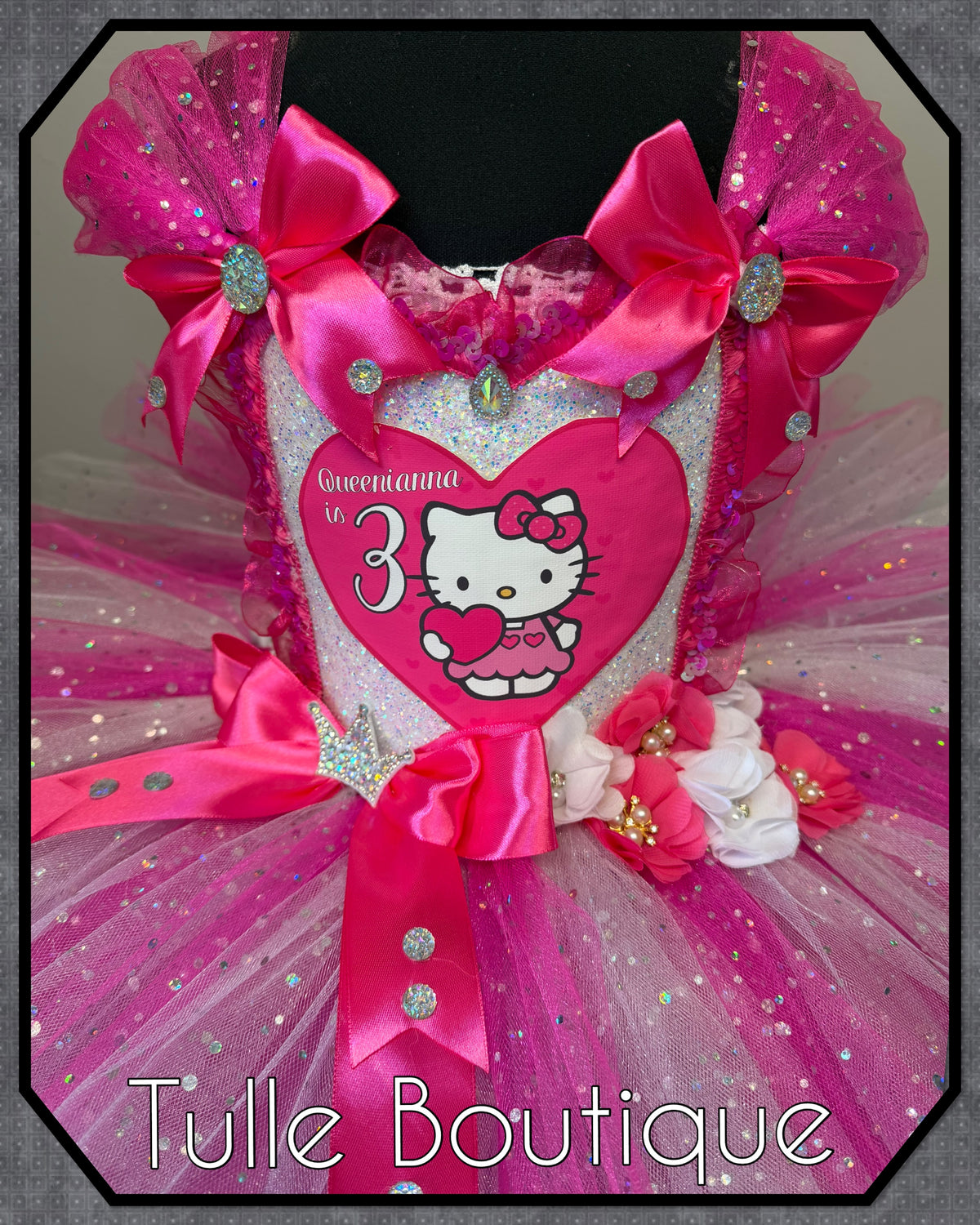 Girls toddlers Hello Kitty birthday tutu dress, ballgown, fancy dress costume