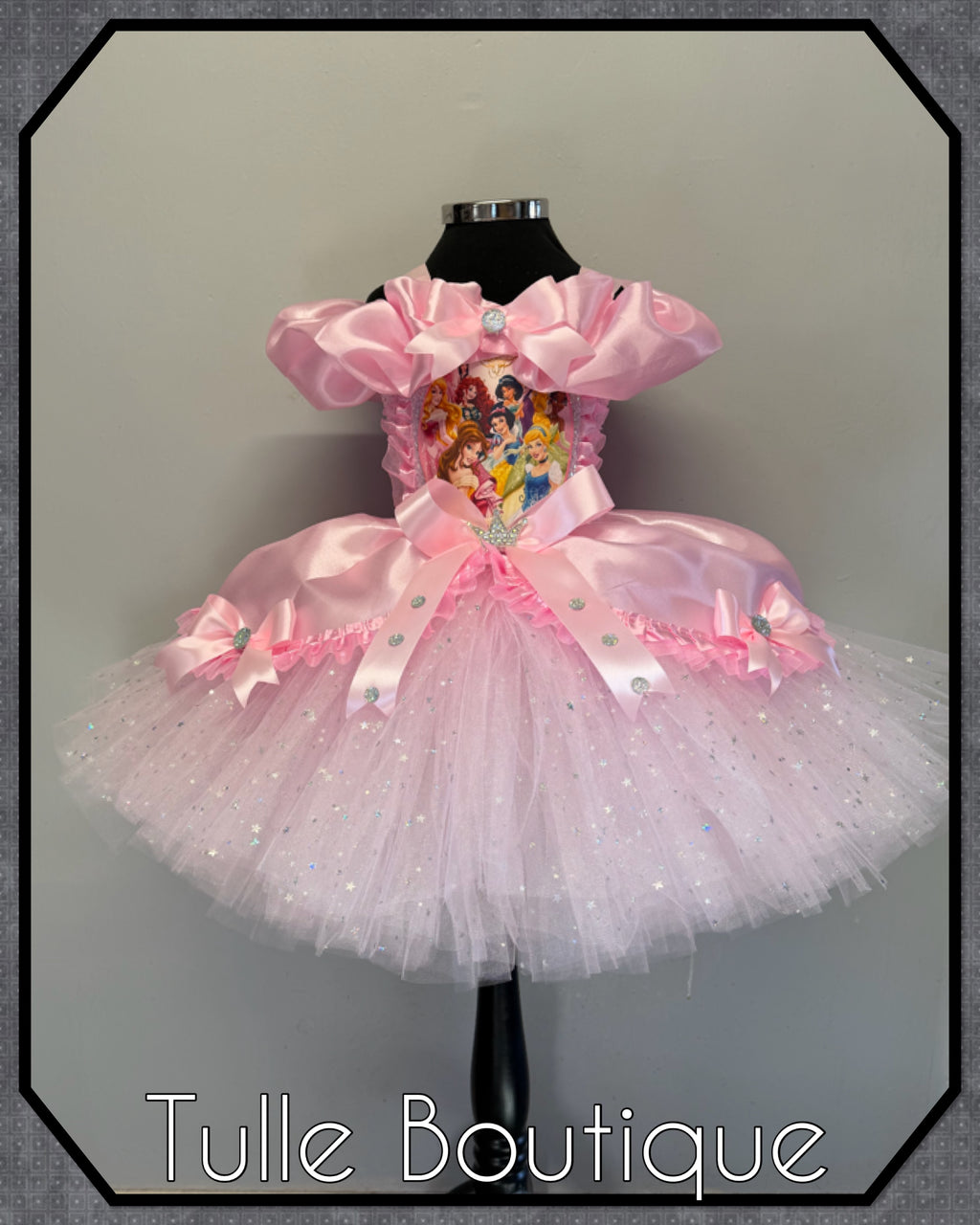 Girls toddlers pink Bow Disney Princess tutu dress, ballgown, fancy dress costume