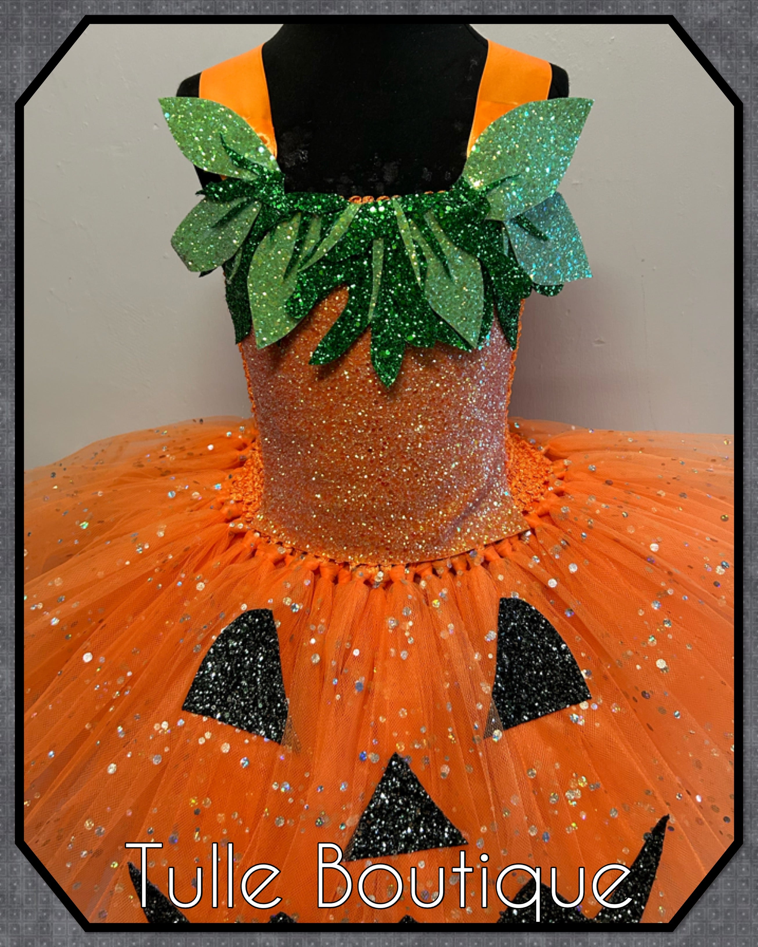 Girls toddlers Sparkly glitter Pumpkin Halloween tutu dress, ballgown, fancy dress costume