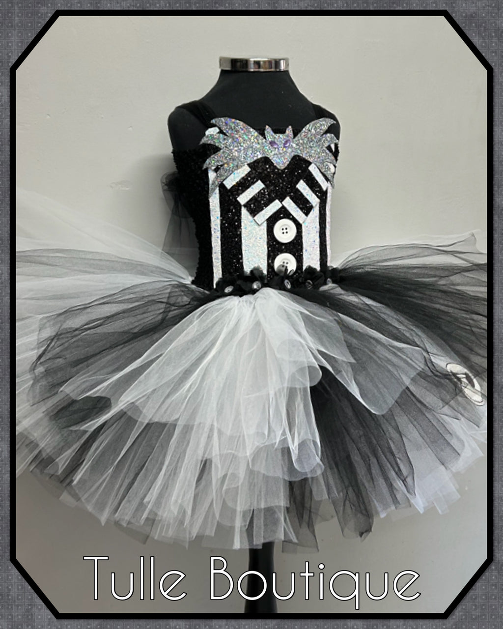 Girls toddlers Halloween Jack Skellington tutu dress, ballgown, fancy dress costume