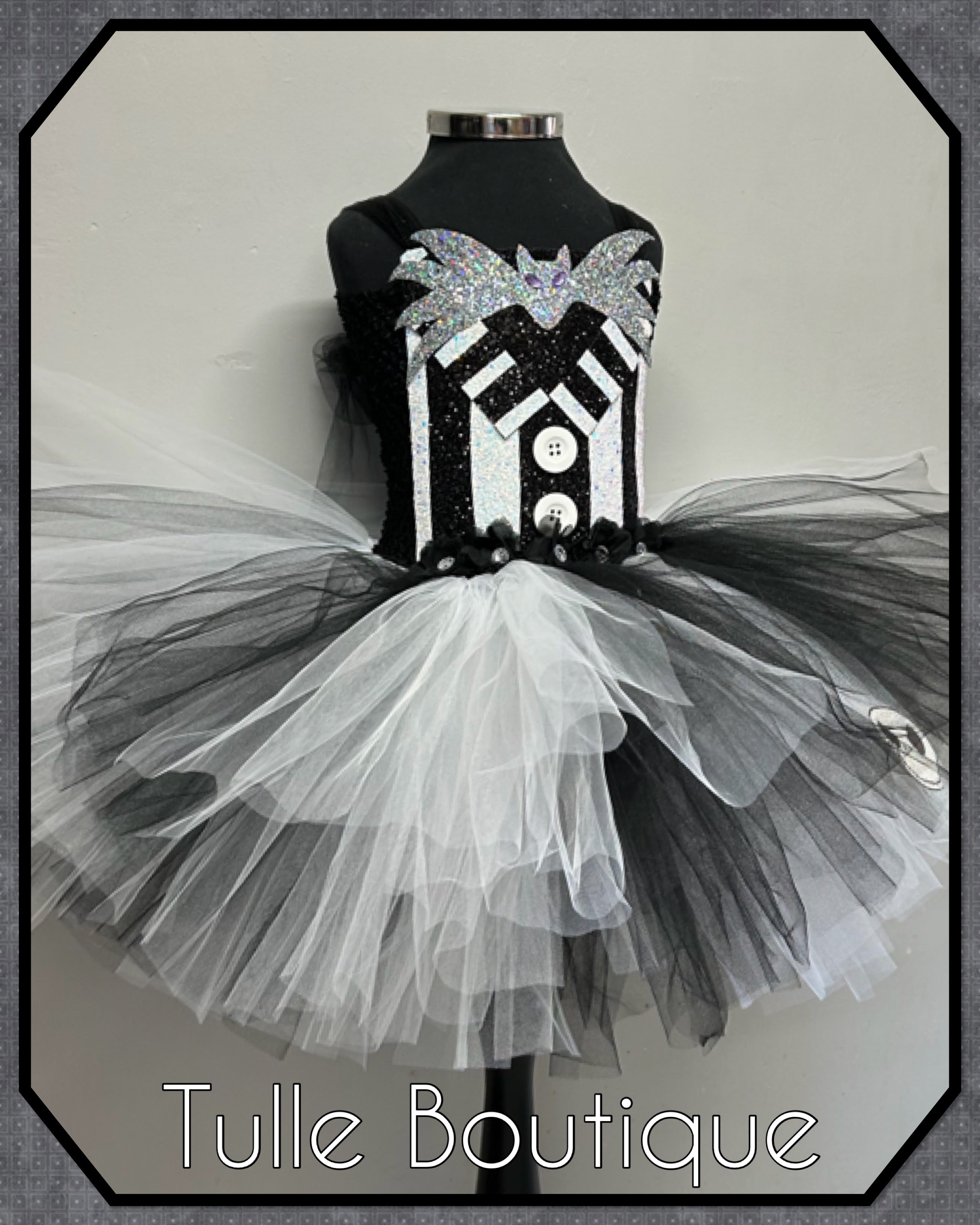 Girls toddlers Halloween Jack Skellington tutu dress, ballgown, fancy dress costume
