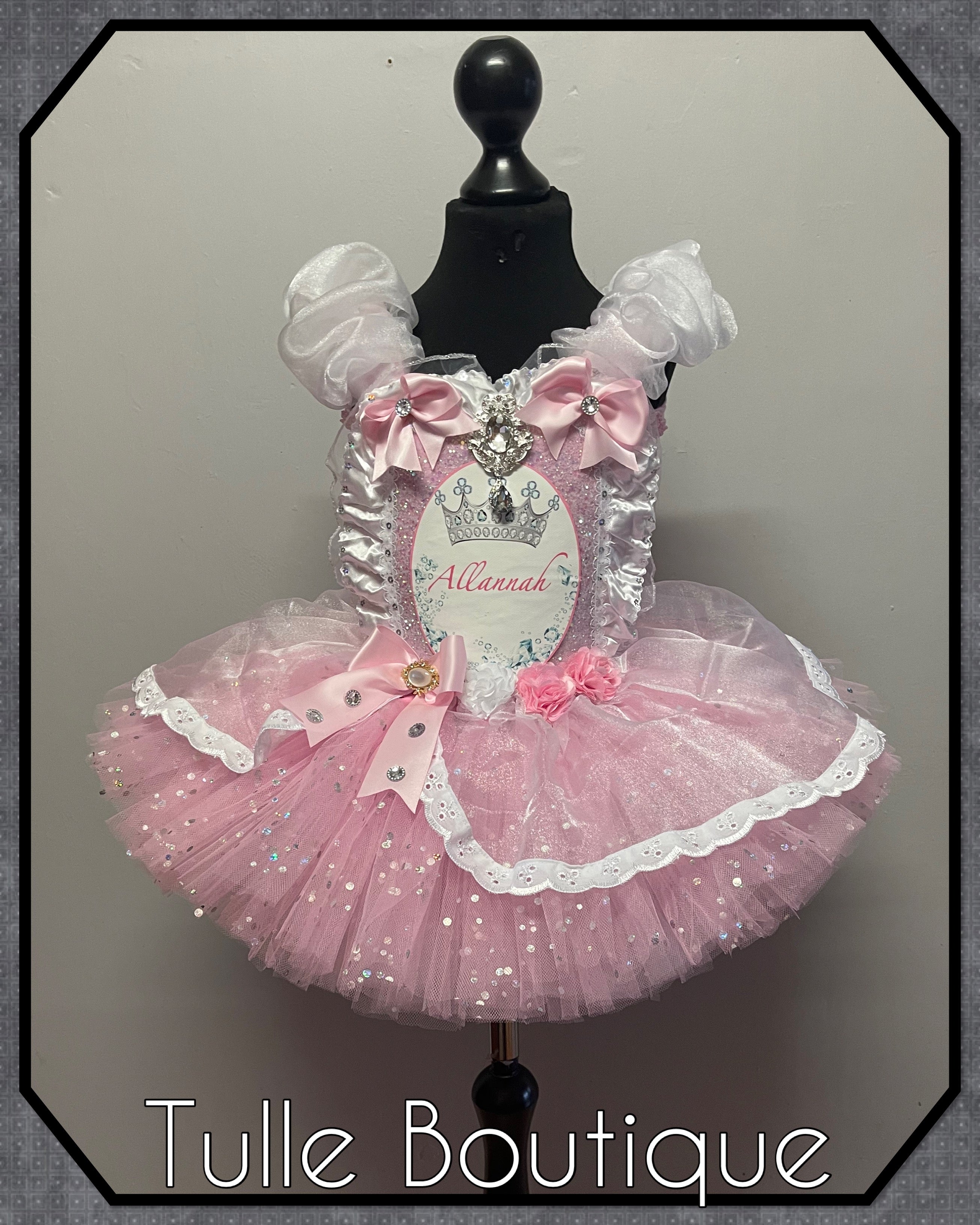 Girls toddlers Princess personalised tutu birthday party dress,pink ballgown, fancy dress costume