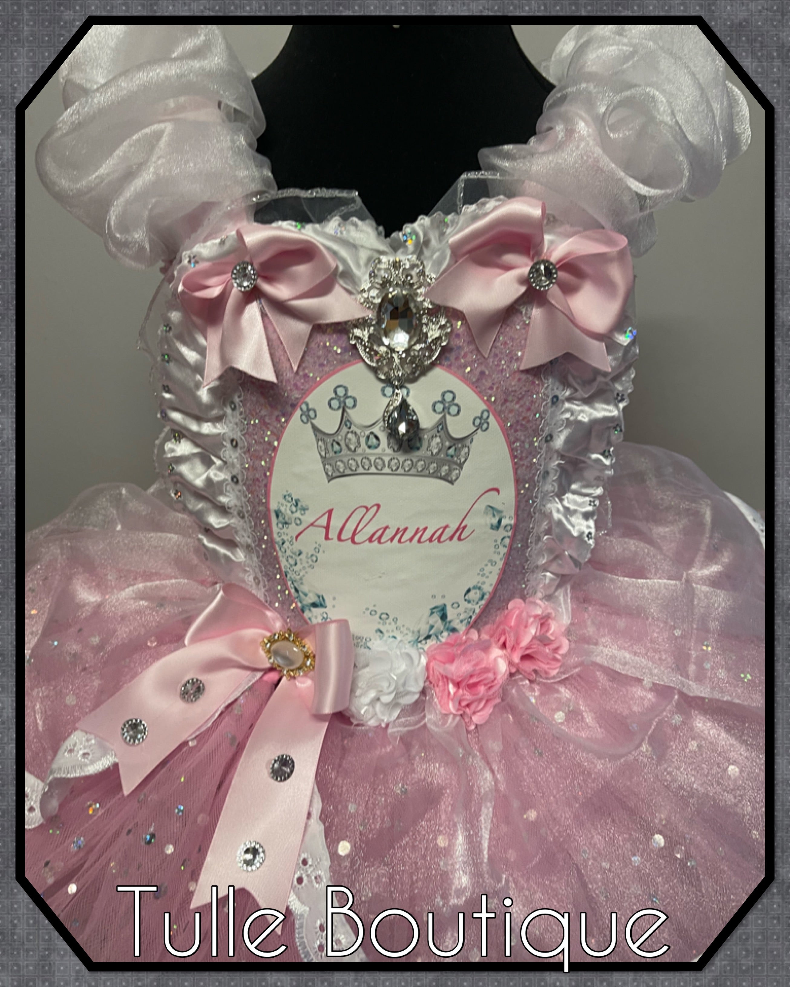 Girls toddlers Princess personalised tutu birthday party dress,pink ballgown, fancy dress costume