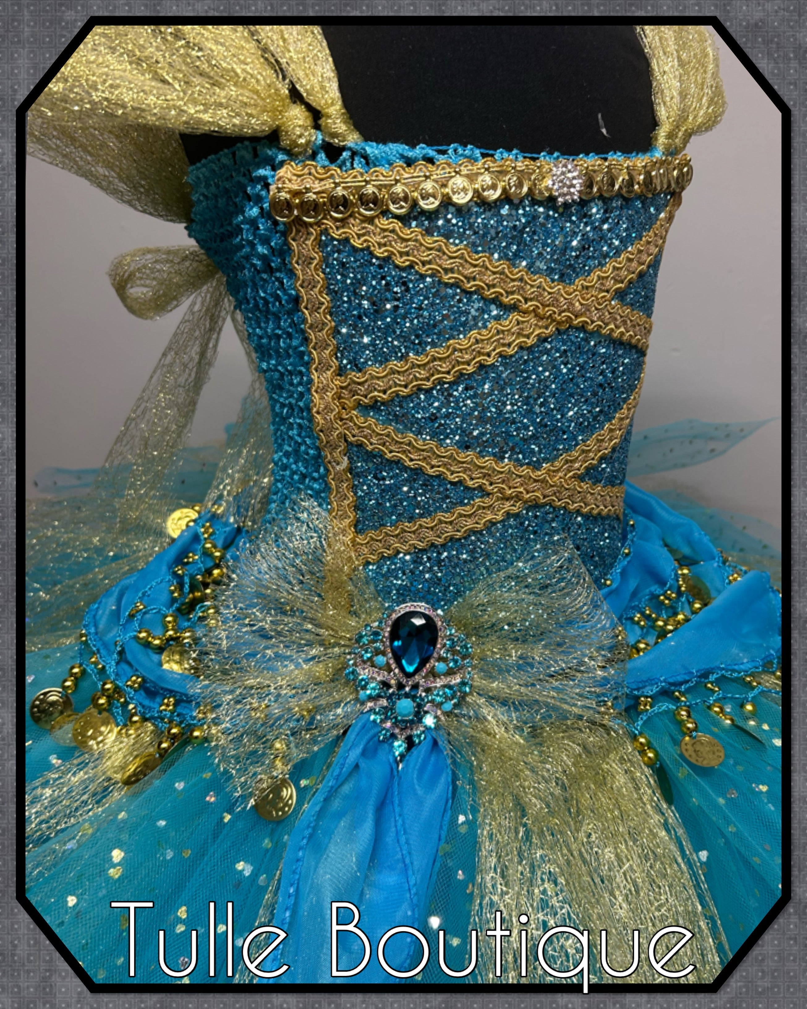 Girls toddlers Princess Jasmine tutu dress, Aladdin ballgown, fancy dress costume