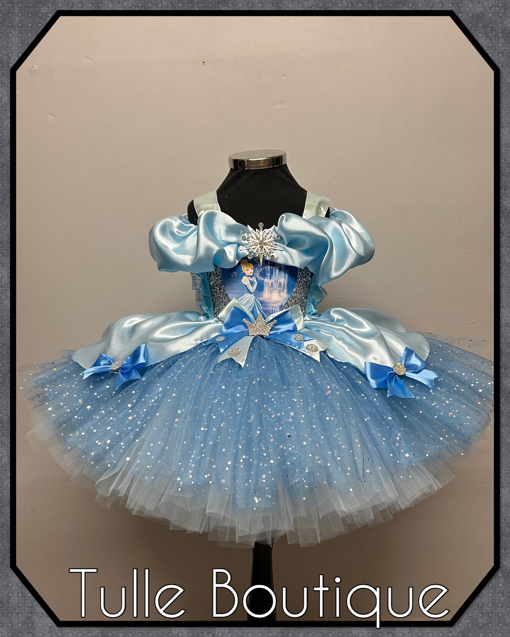 Girls toddlers Disney Princess Cinderella blue tutu dress, birthday ballgown, fancy dress costume