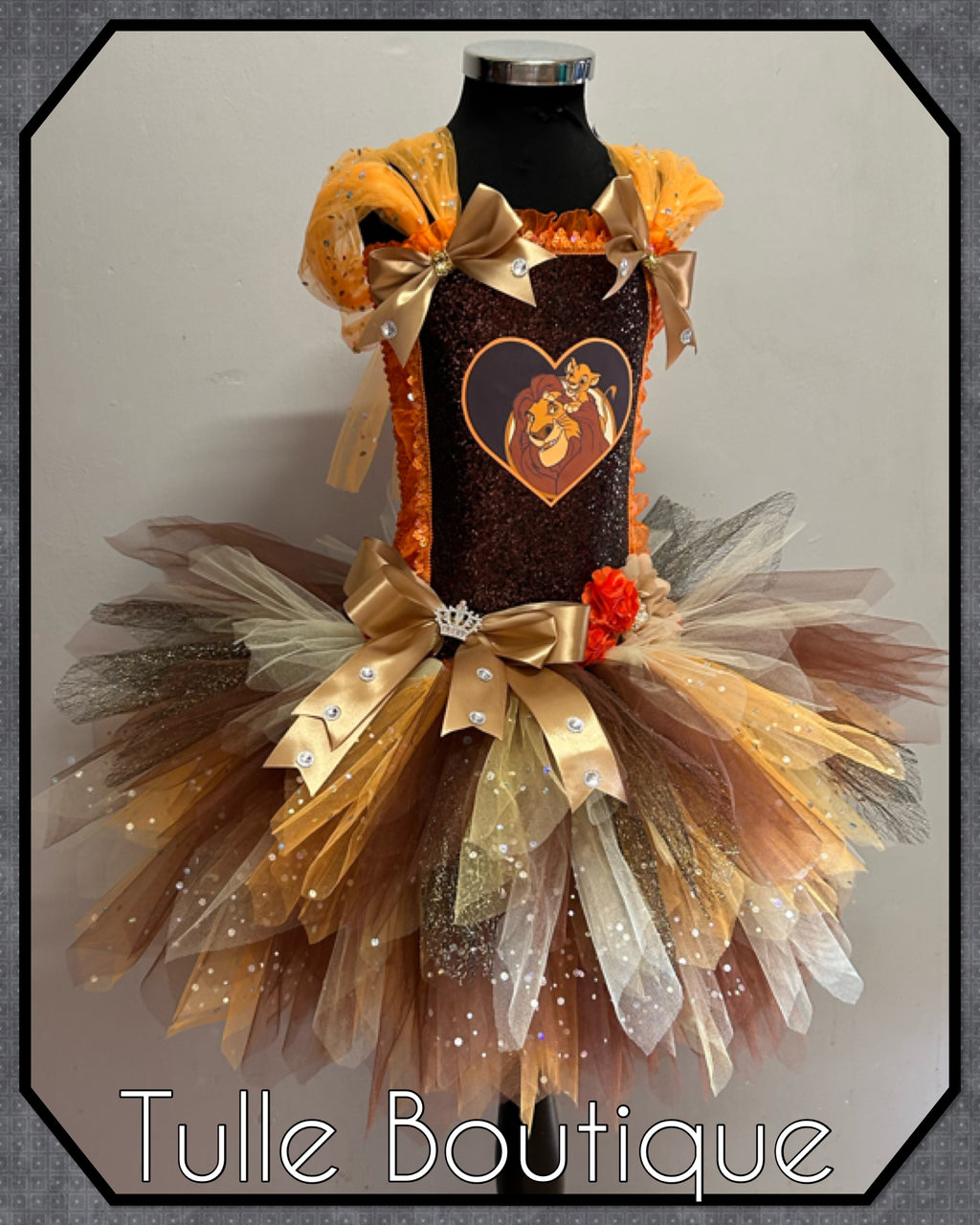 Girls toddlers Lion King Mufasa and Simba tutu dress, ballgown, fancy dress costume