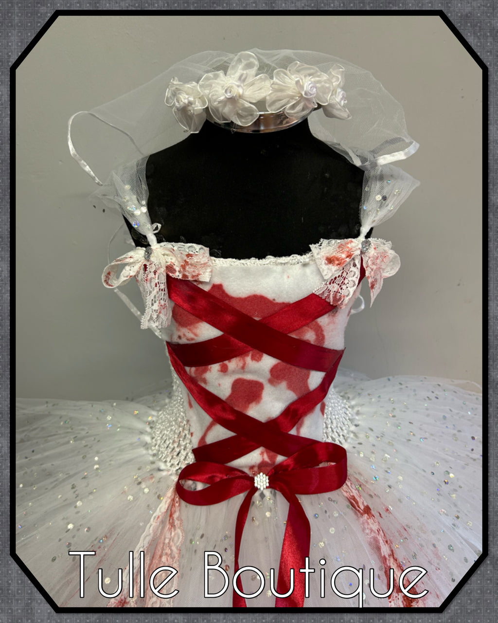 Girls toddlers zombie corpse bride tutu dress, ballgown, wedding fancy dress costume