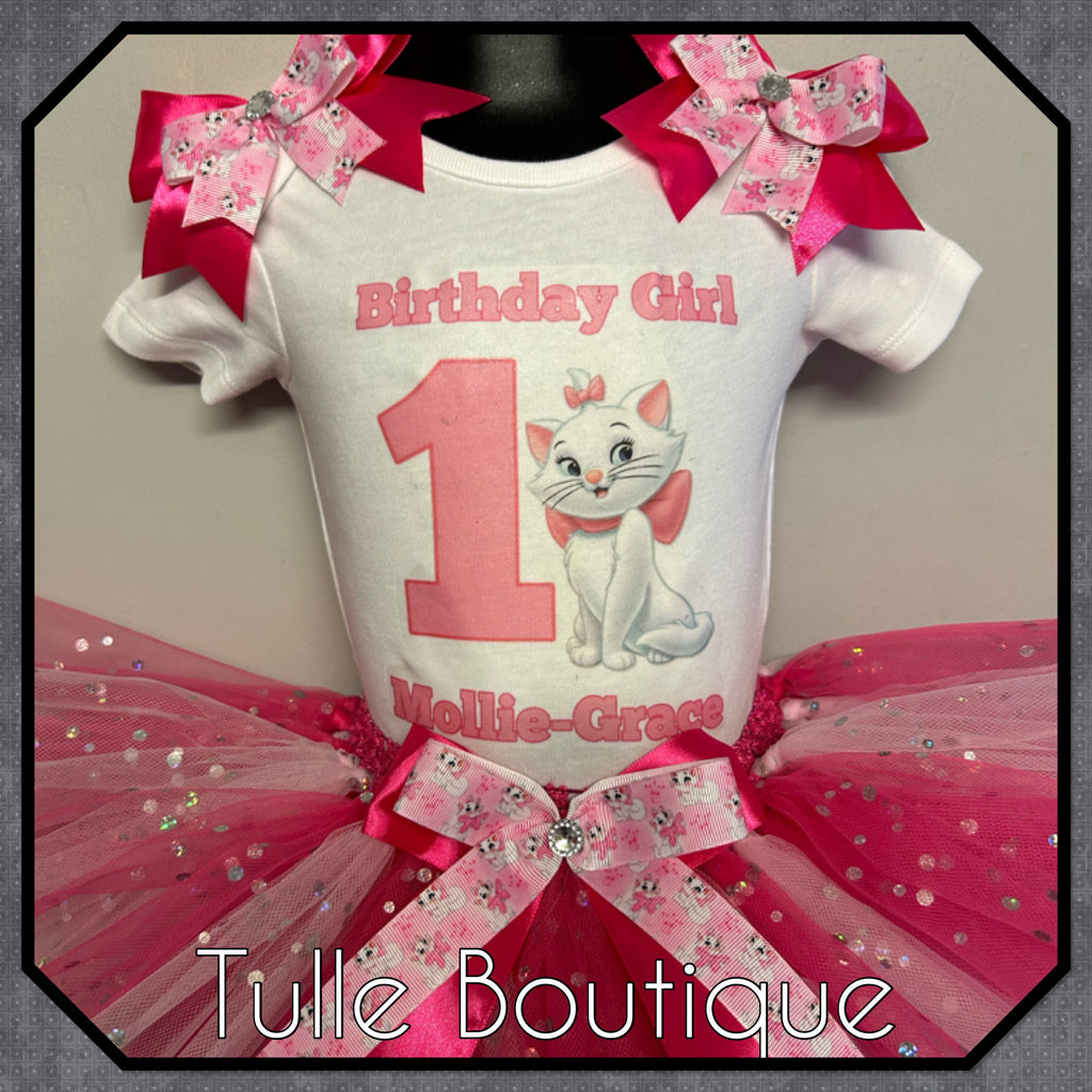 Girls toddlers Marie Cat birthday tutu outfit fancy dress costume