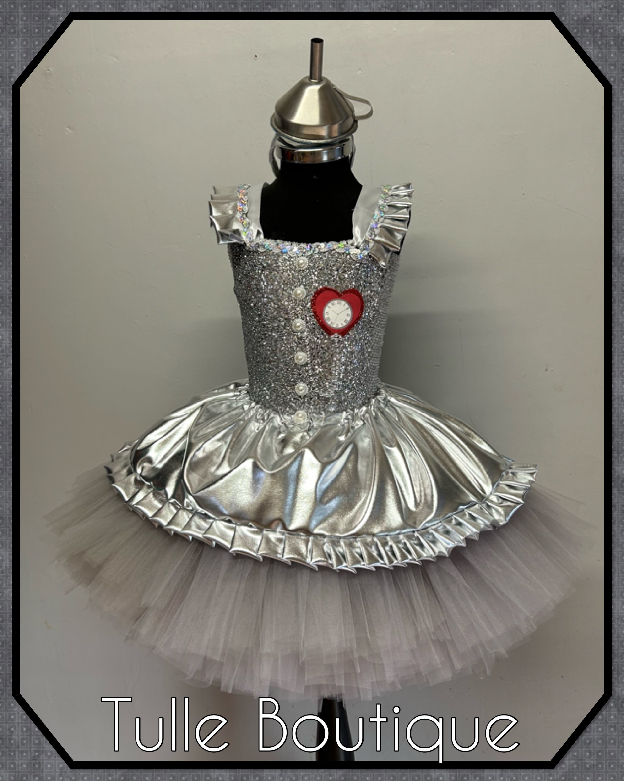 Girls toddlers The Tin man tutu dress, ballgown, wizard of Oz fancy dress costume