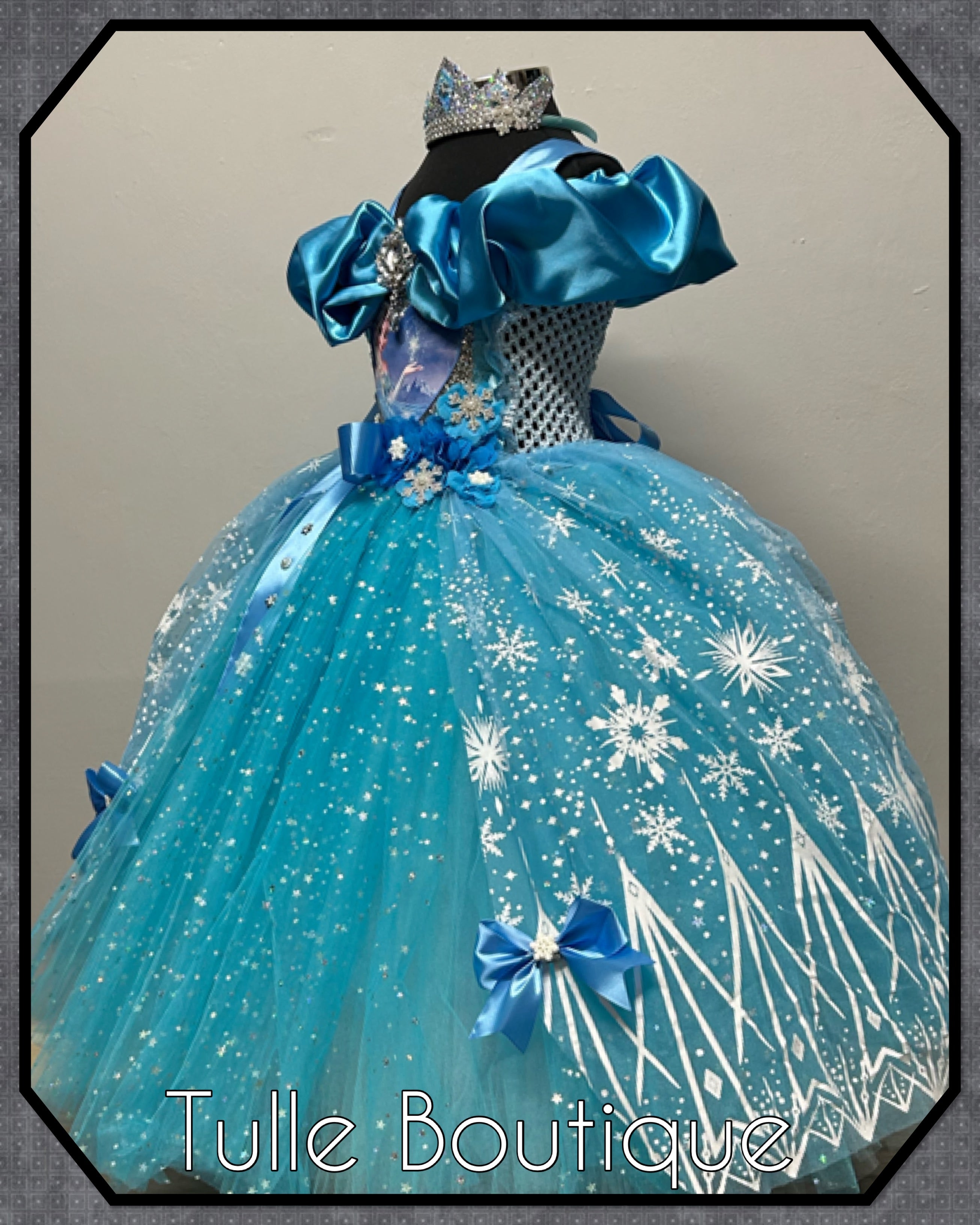 Girls toddlers Princess Elsa frozen tutu dress, ballgown, fancy dress costume full length