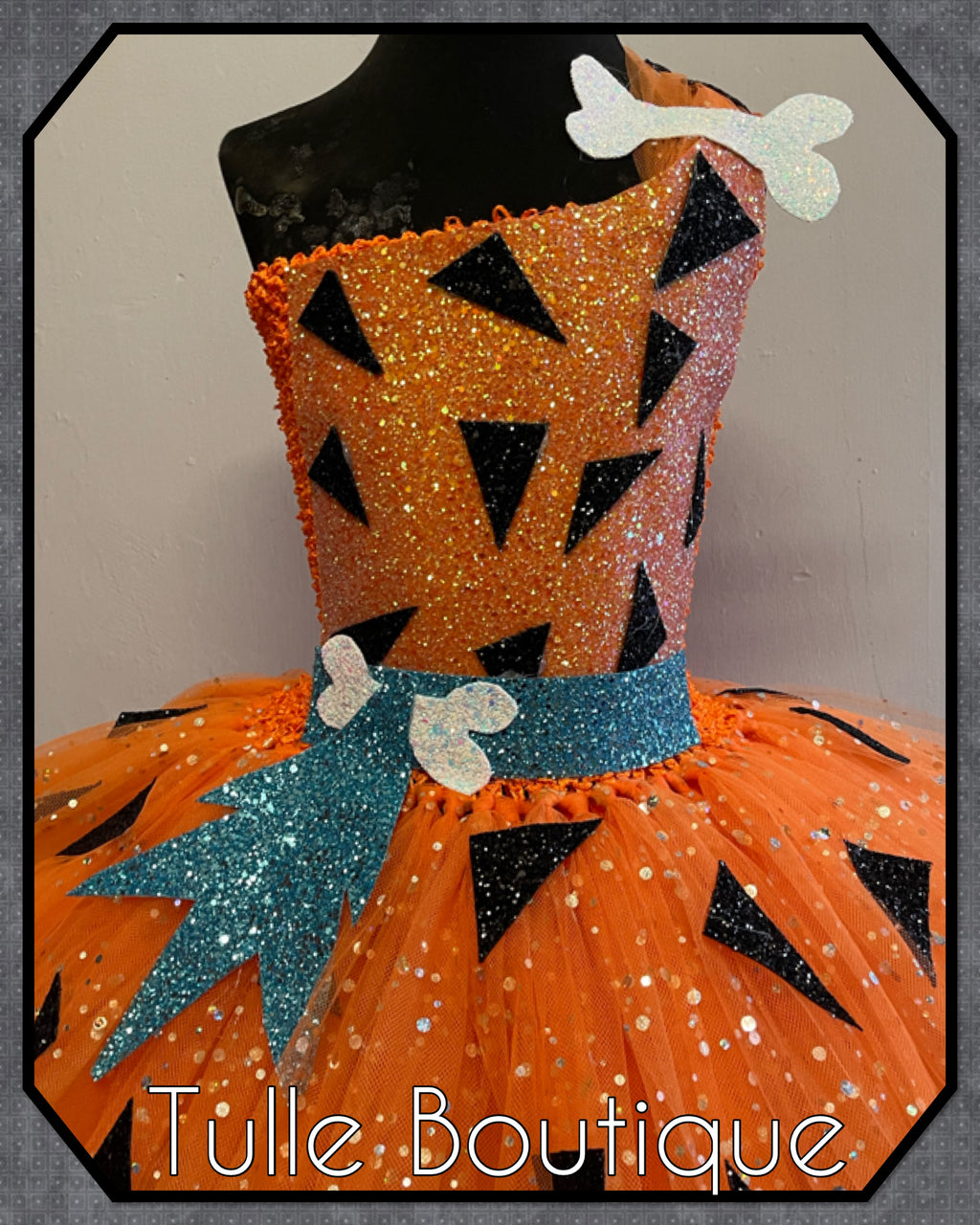 Girls toddlers Flintstones Bamm Bamm dress, ballgown, book day Pebbles fancy dress costume