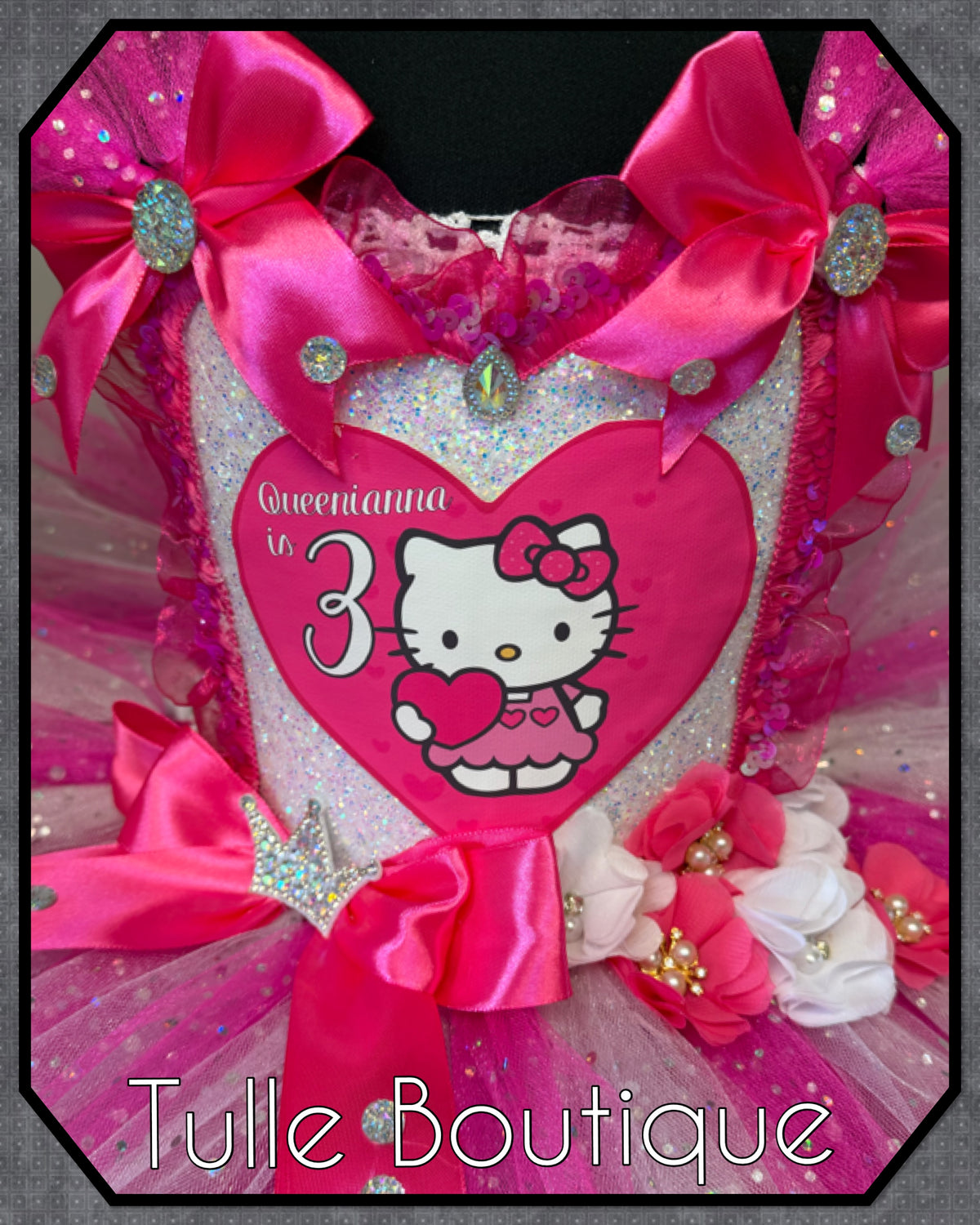 Girls toddlers Hello Kitty birthday tutu dress, ballgown, fancy dress costume