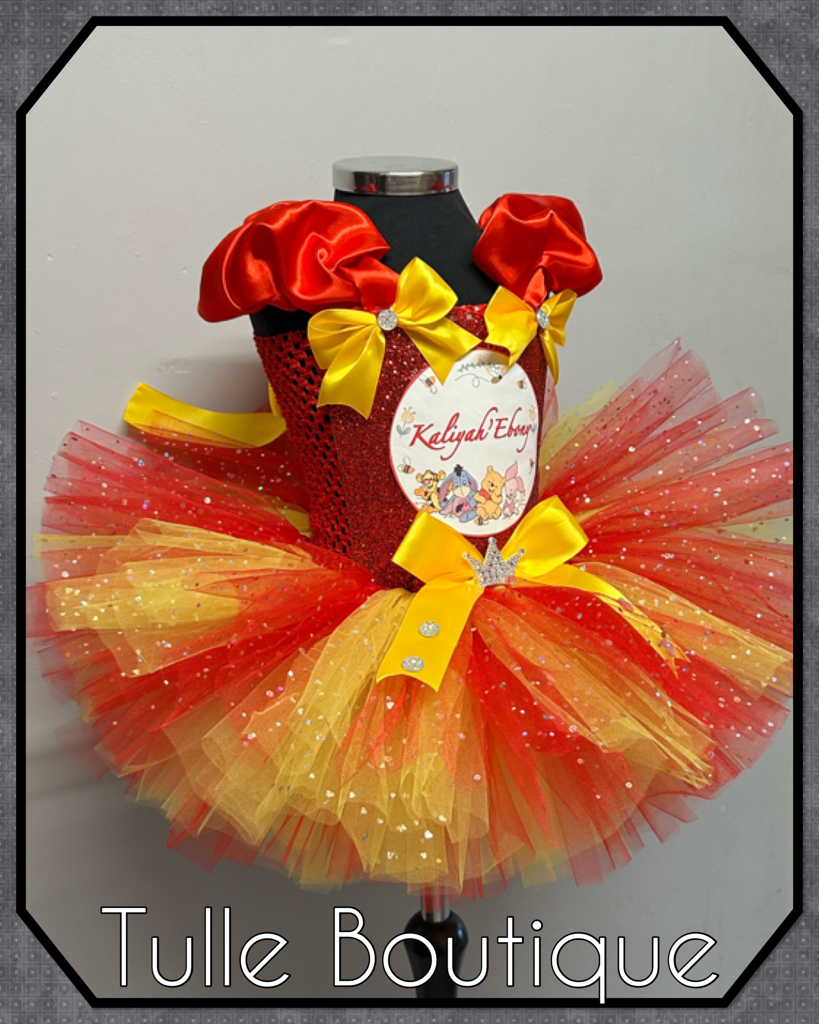 Girls toddlers Winnie the Pooh Princess tutu dress, ballgown,fancy dress costume