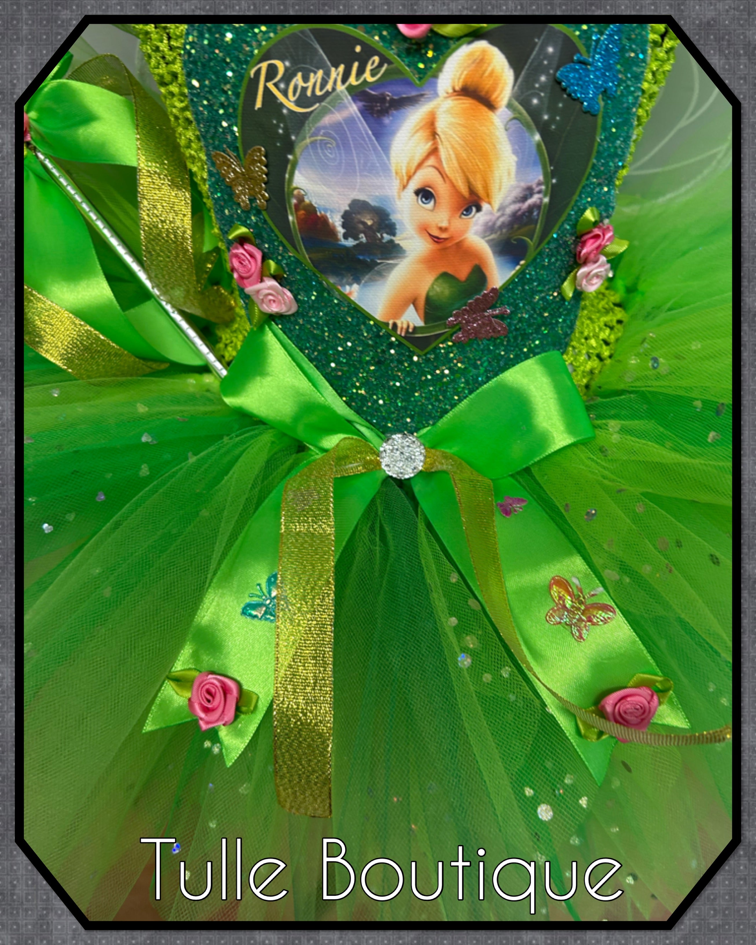 Girls toddlers Tinkerbell green  tutu dress, ballgown, fancy dress costume