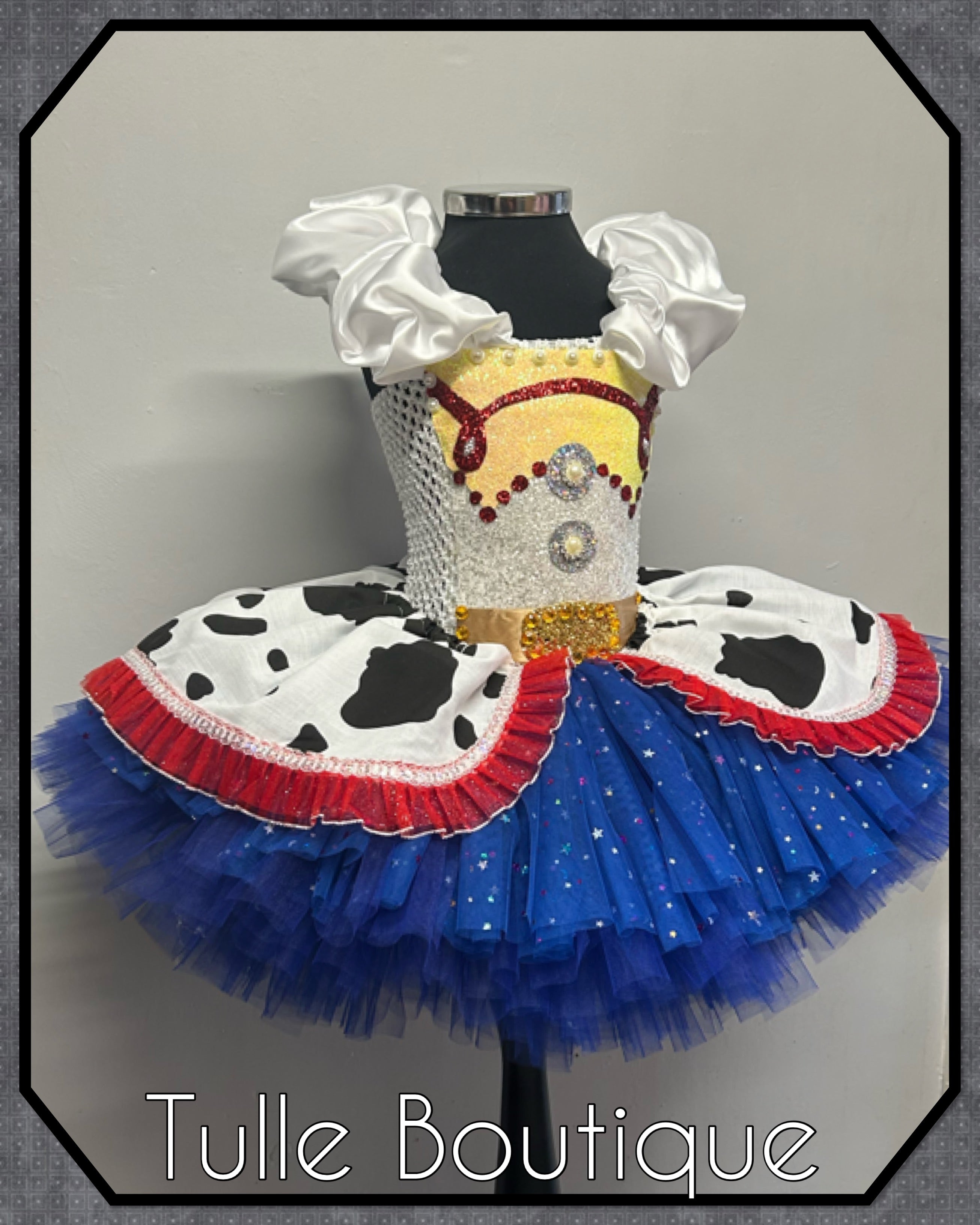 Girls toddlers Jessie cowgirl tutu dress, ballgown, fancy dress costume