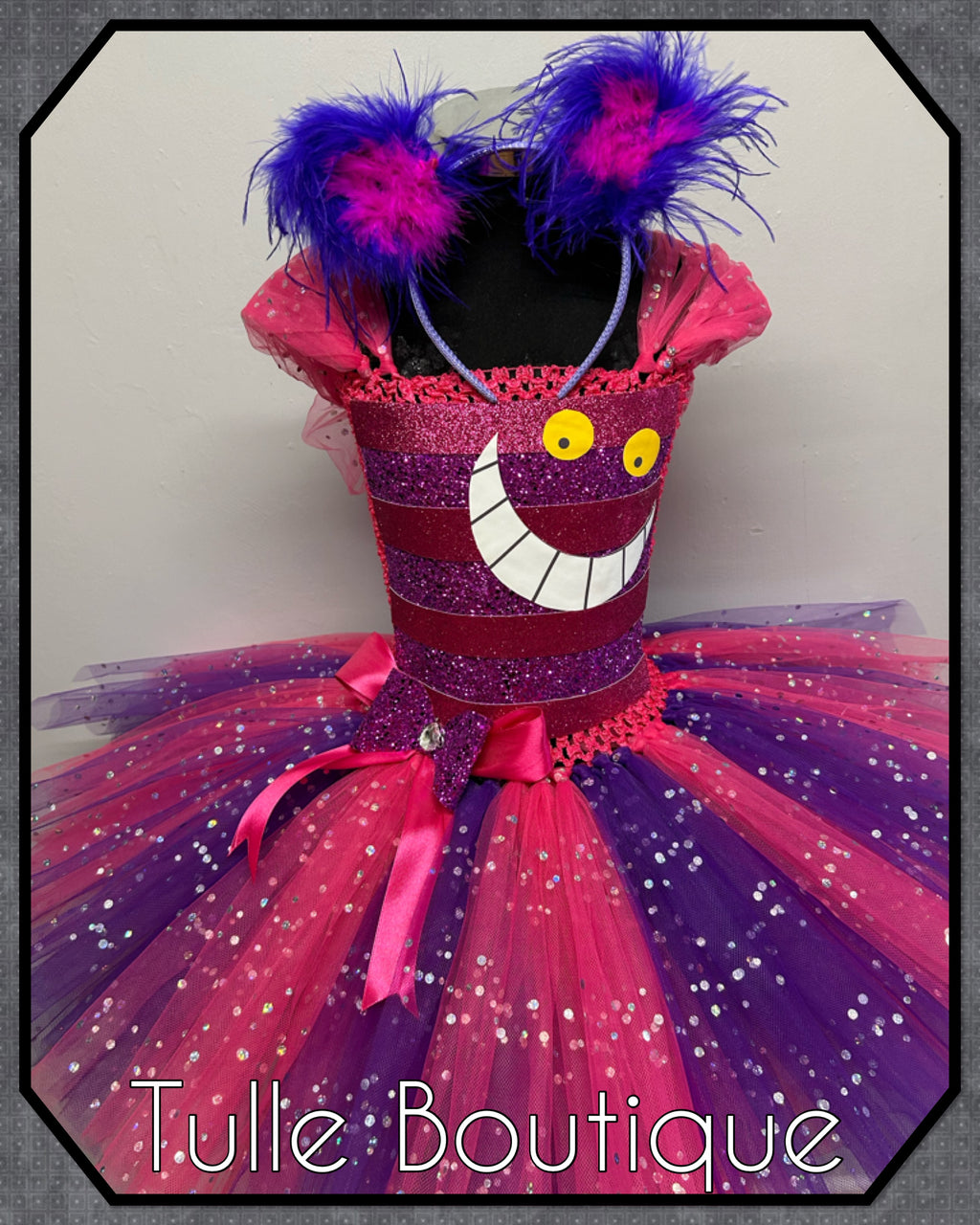 Girls toddlers Cheshire Cat tutu dress, ballgown, Alice in wonderland fancy dress costume